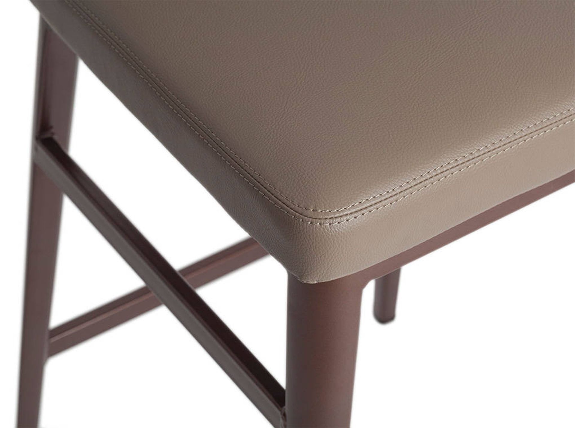 Stool in dark mink leatherette