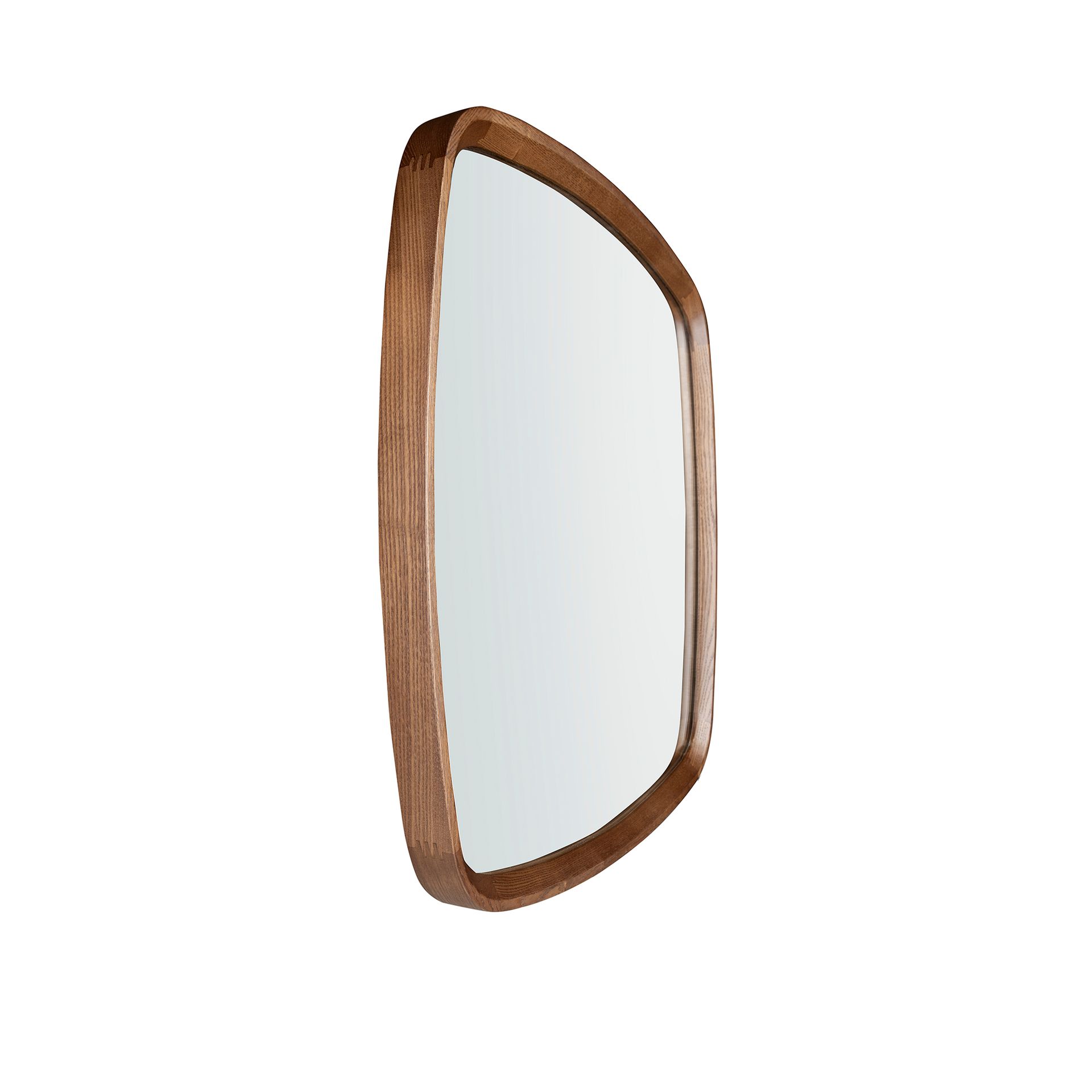 Square walnut wall mirror