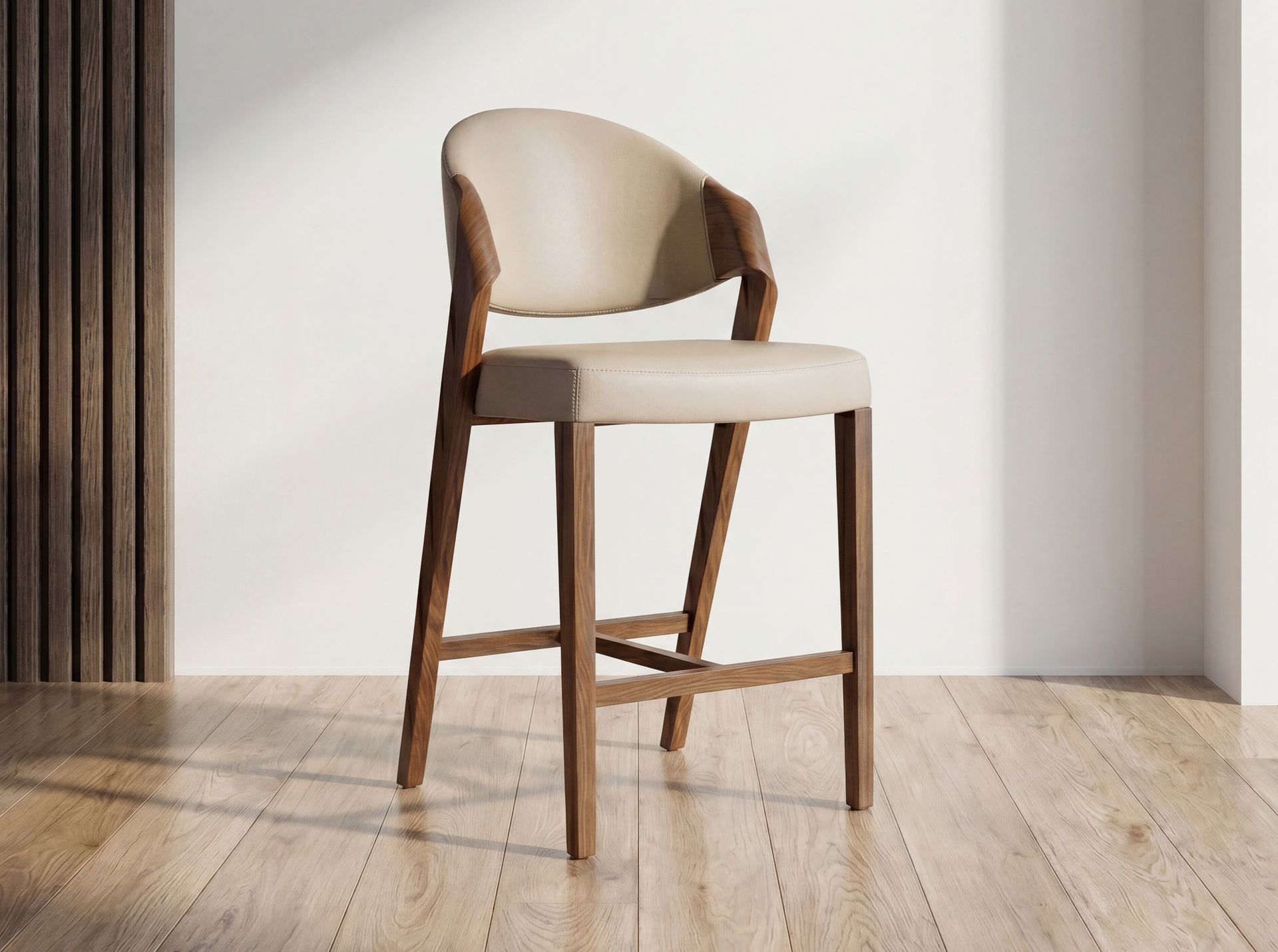 Stool in mink leatherette