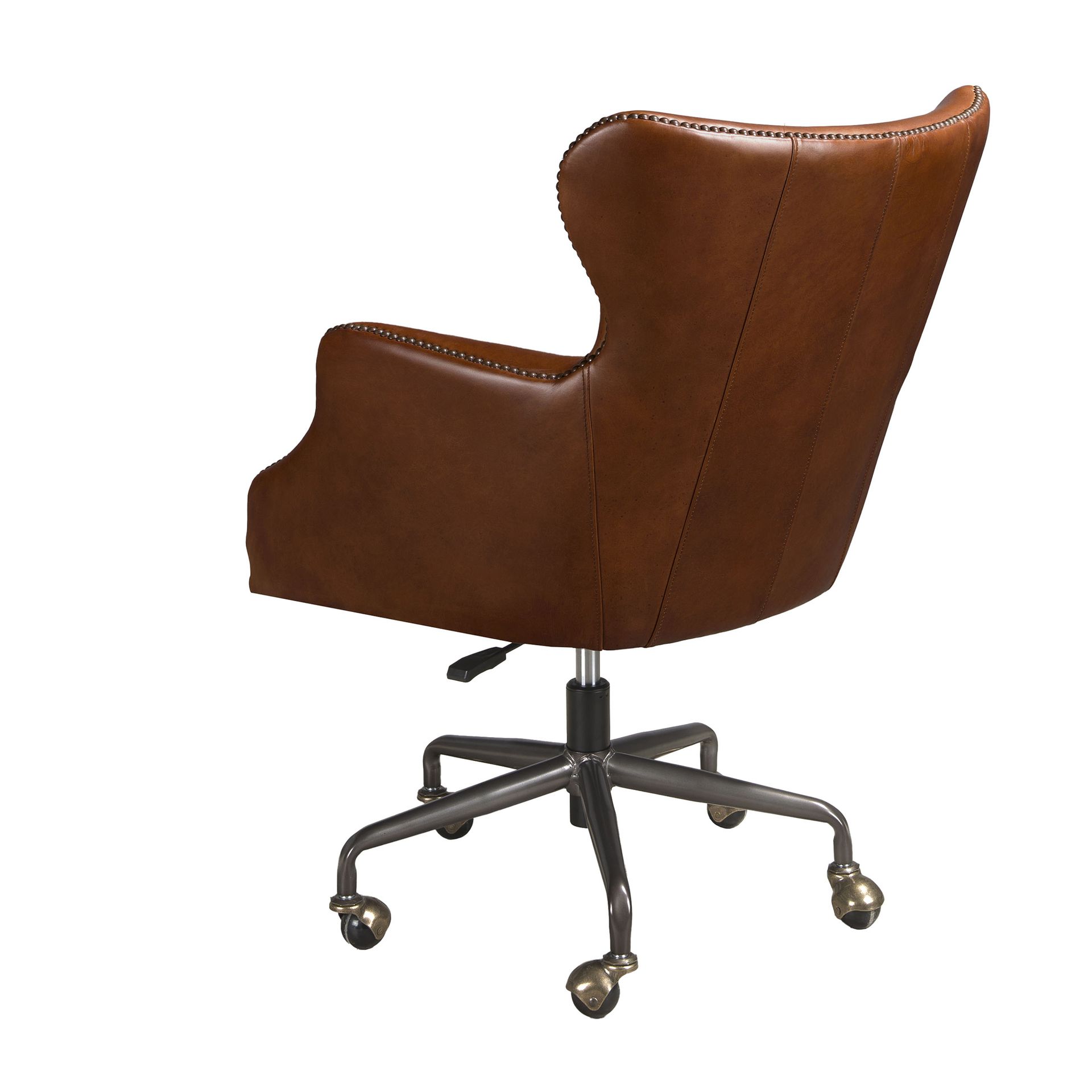 Swivel armchair dark brown leather