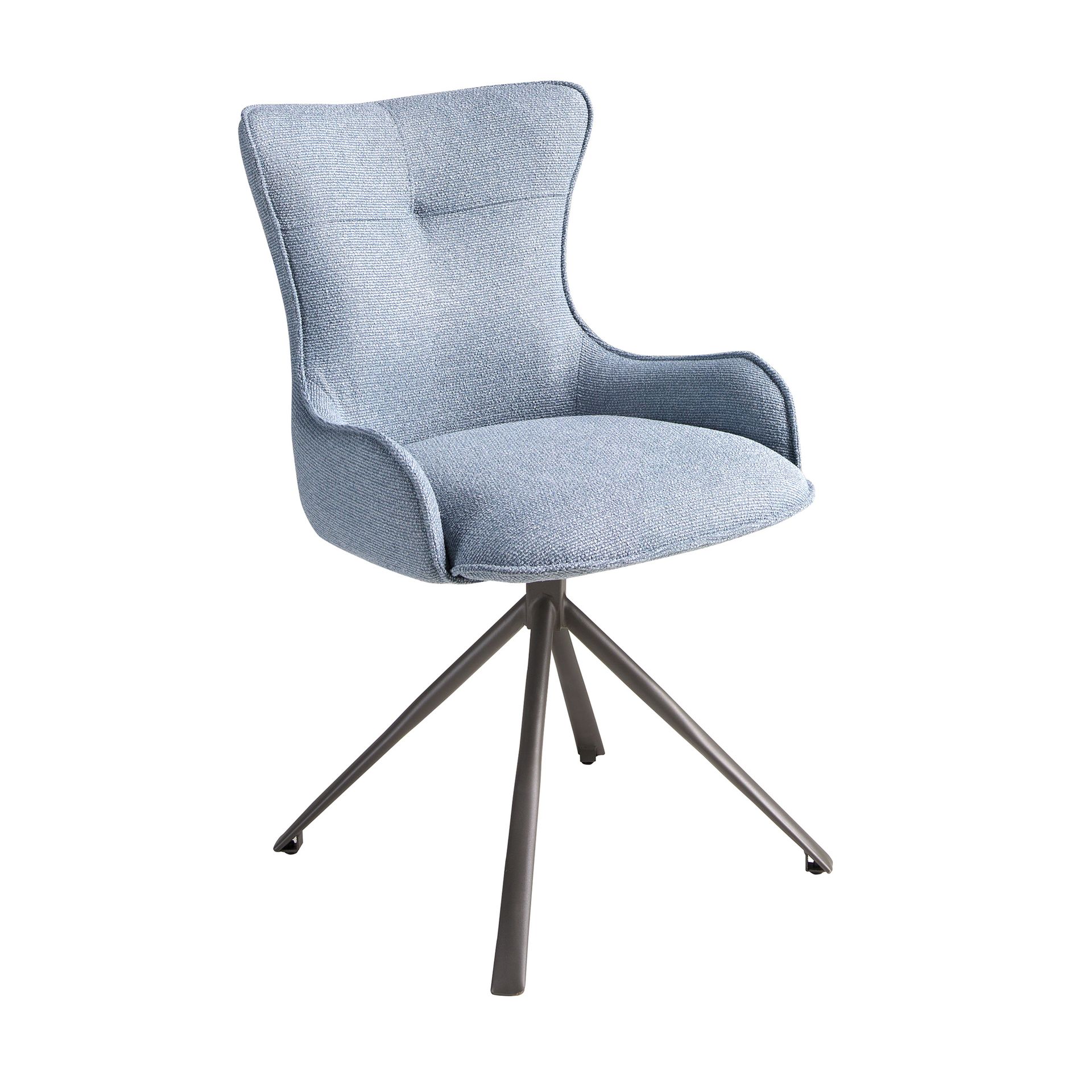 Swivel chair in blue fabric