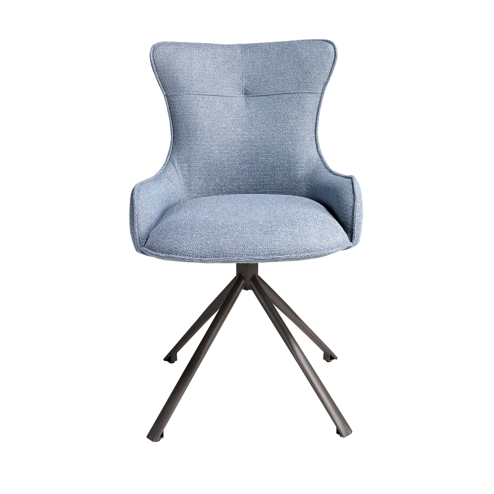 Swivel chair in blue fabric