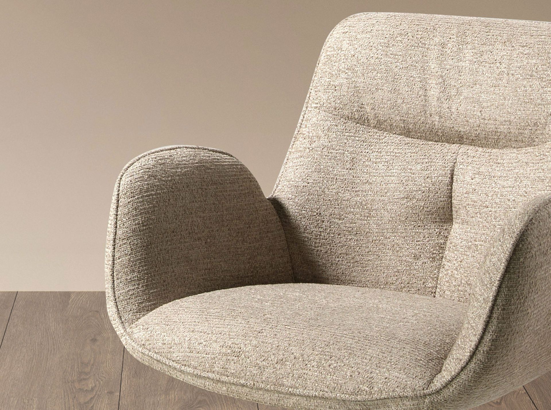 Swivel chair in beige fabric