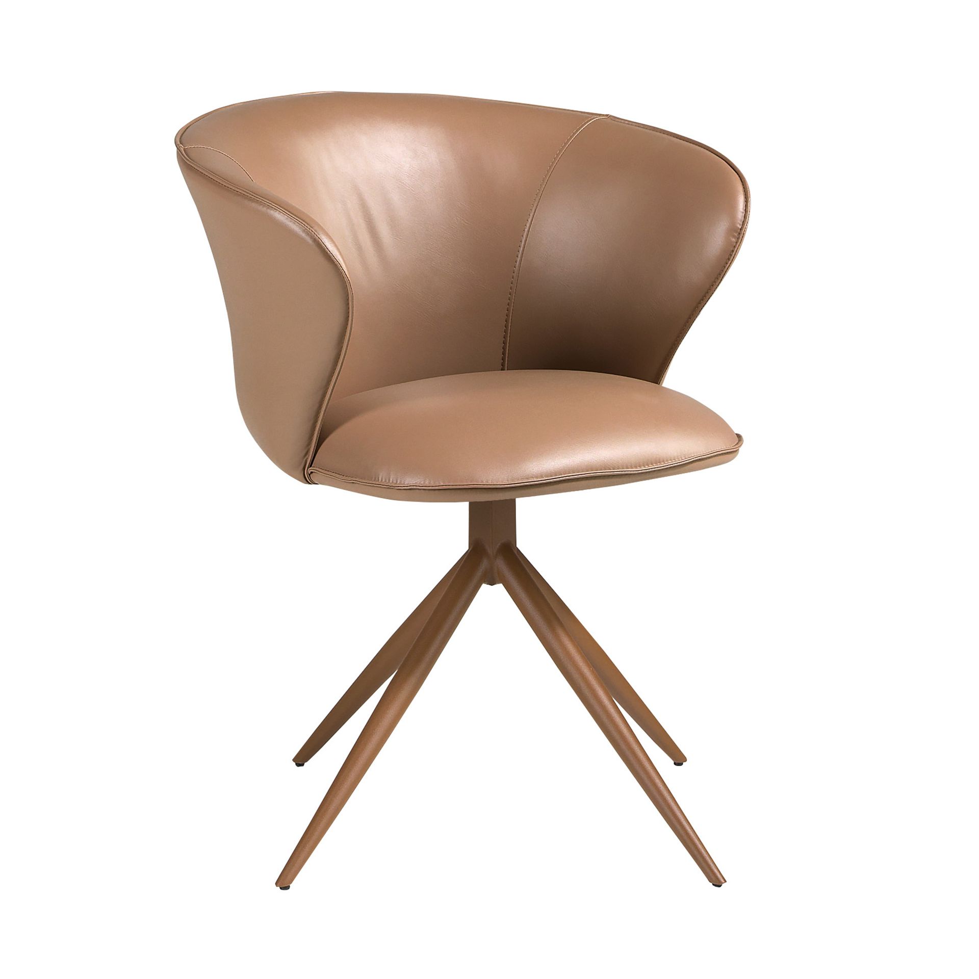 Swivel chair in camel leatherette