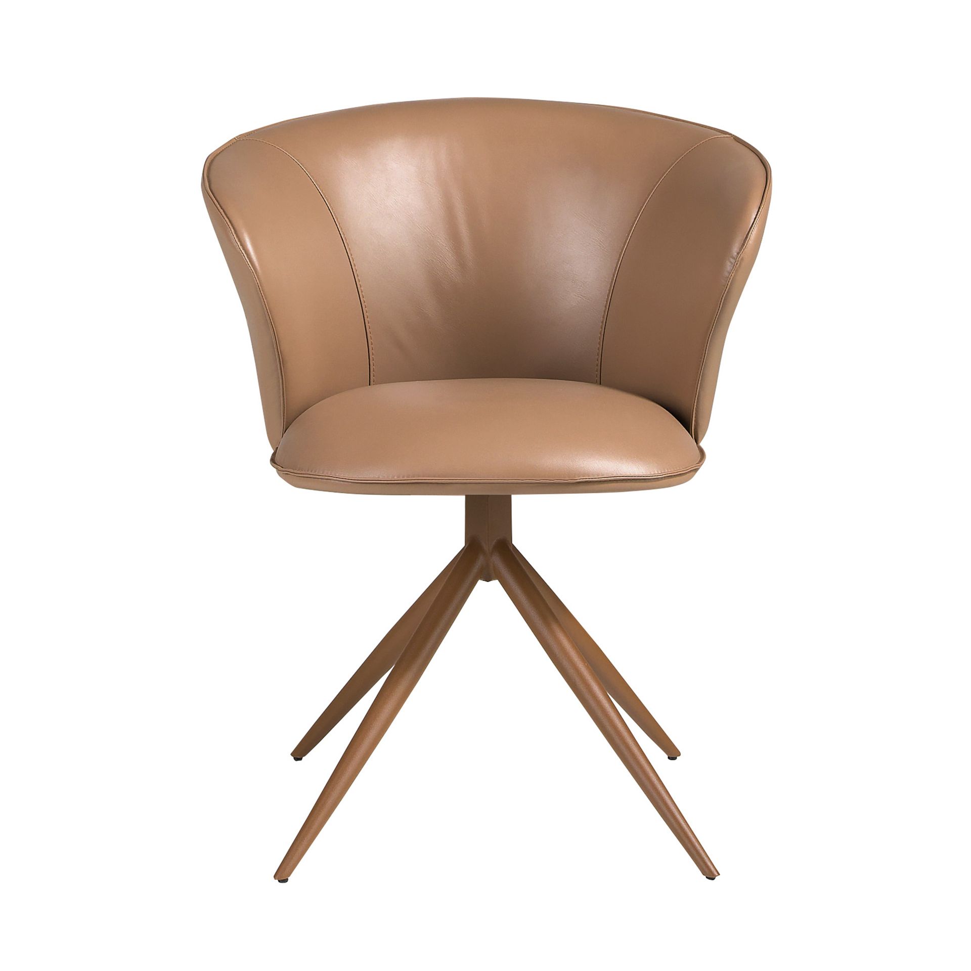 Swivel chair in camel leatherette