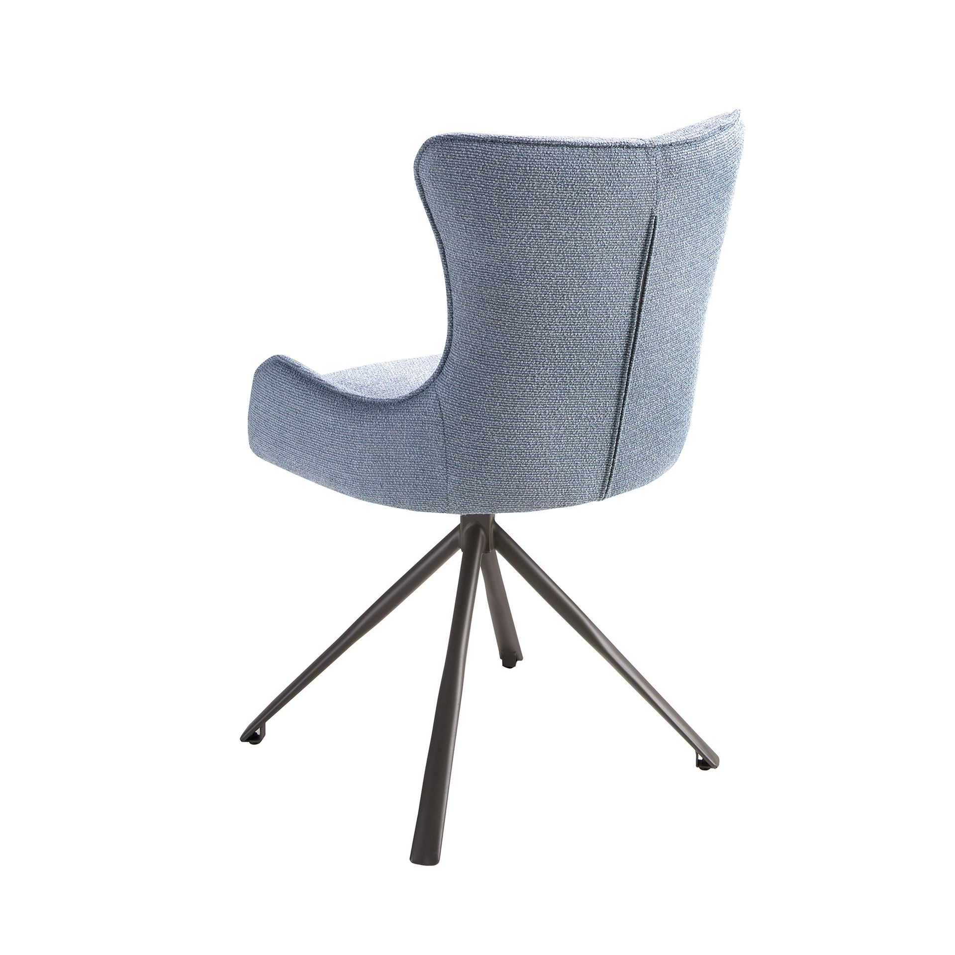 Swivel chair in blue fabric