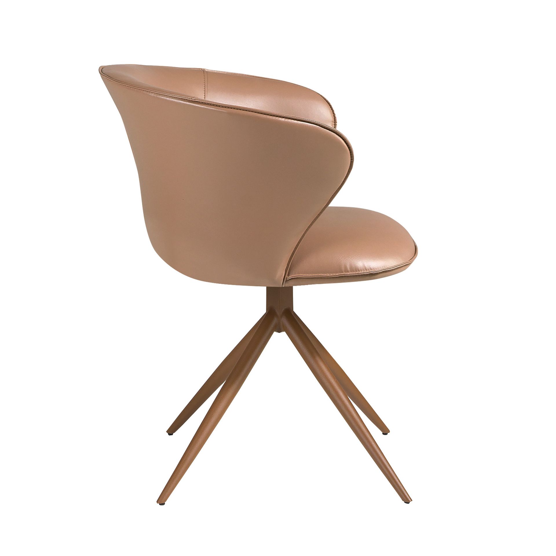 Swivel chair in camel leatherette