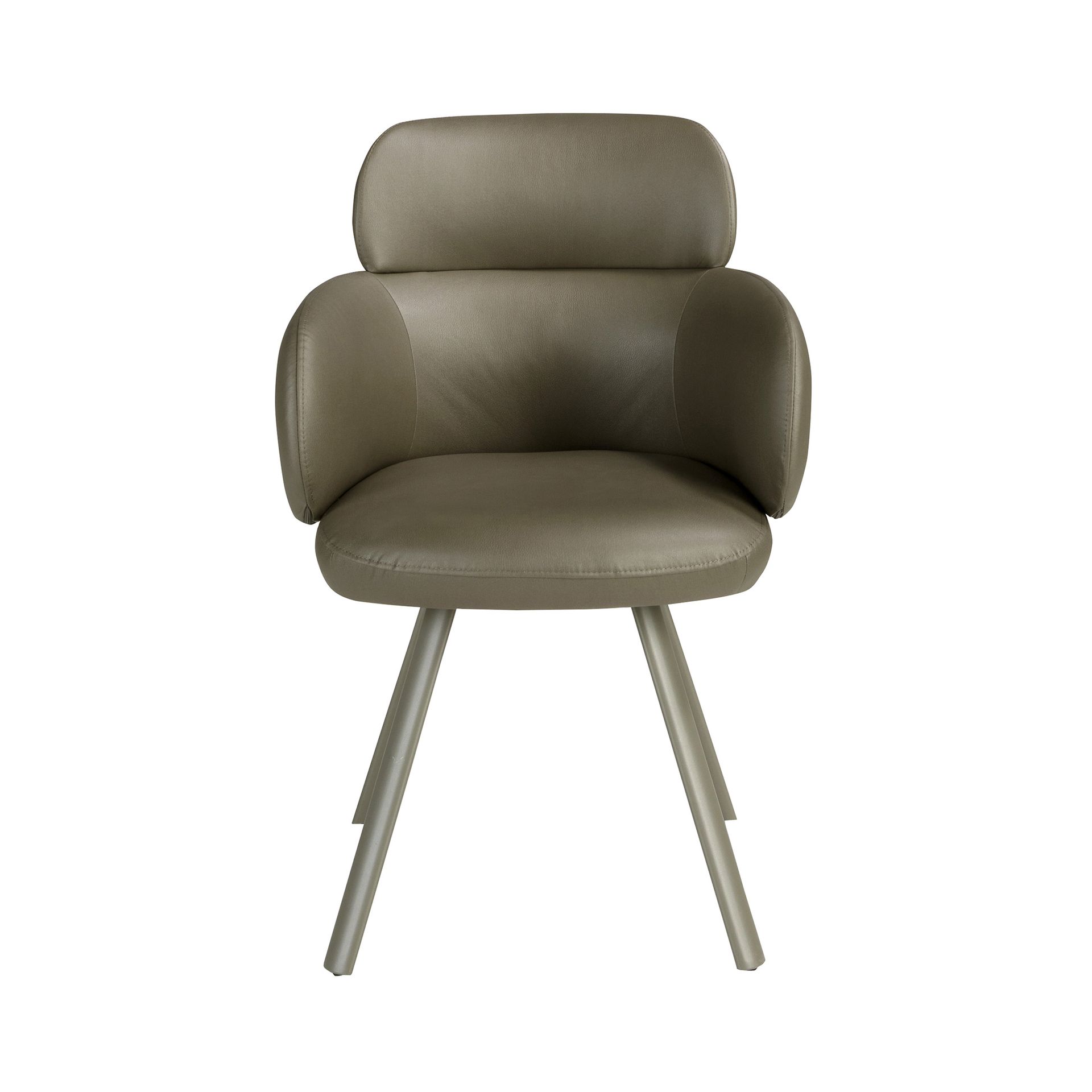 Swivel chair in olive green leatherette