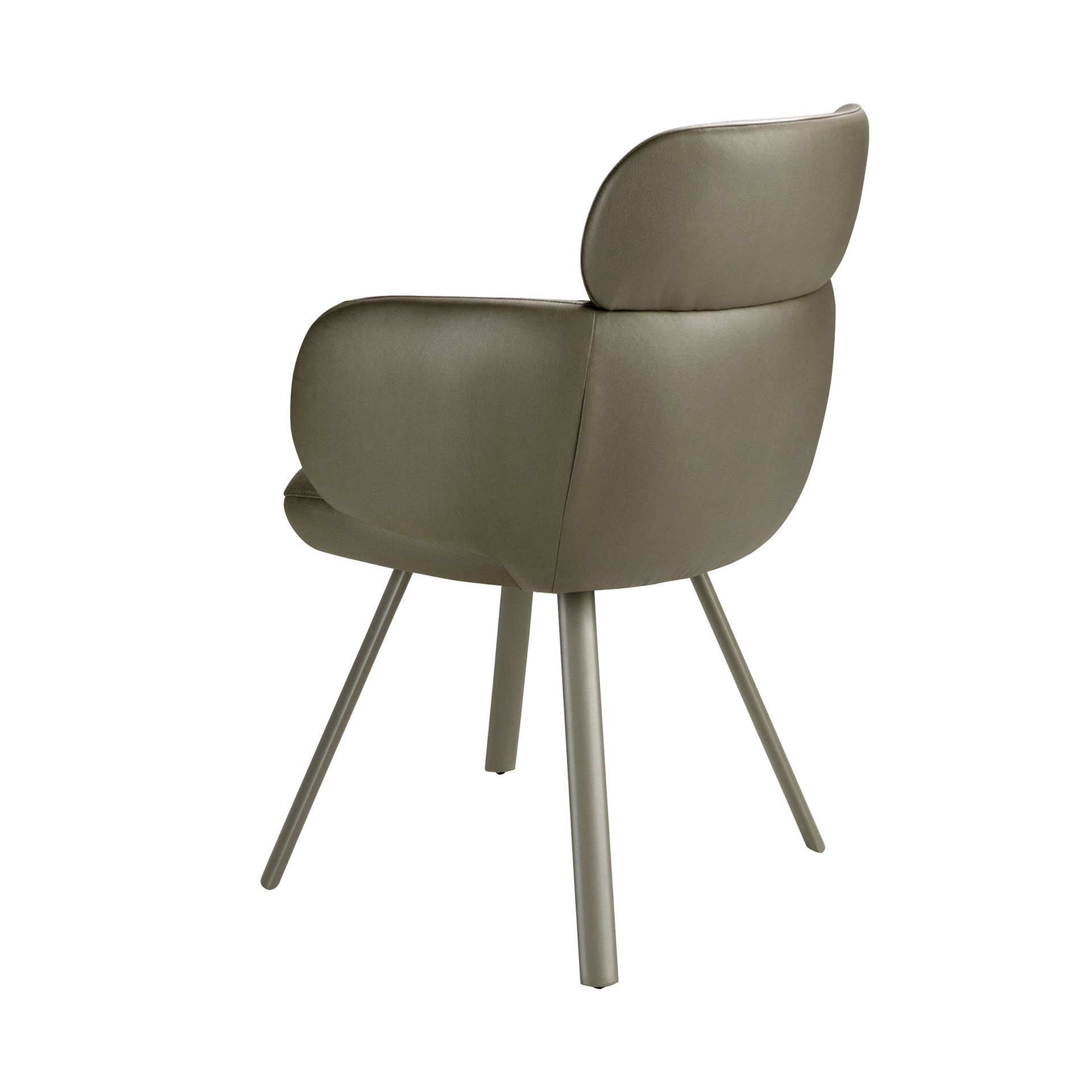 Swivel chair in olive green leatherette