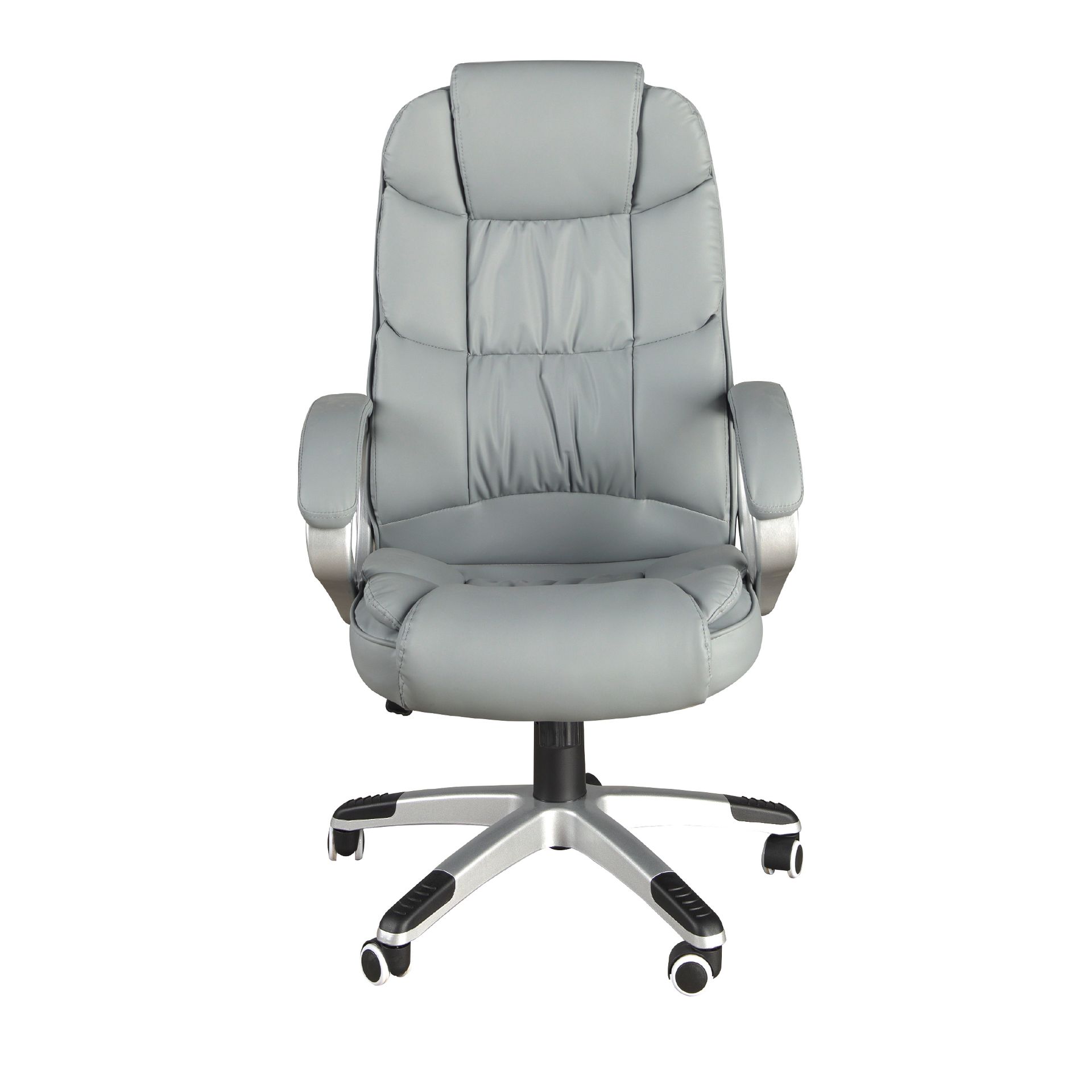 Swivel office chair in grey leatherette