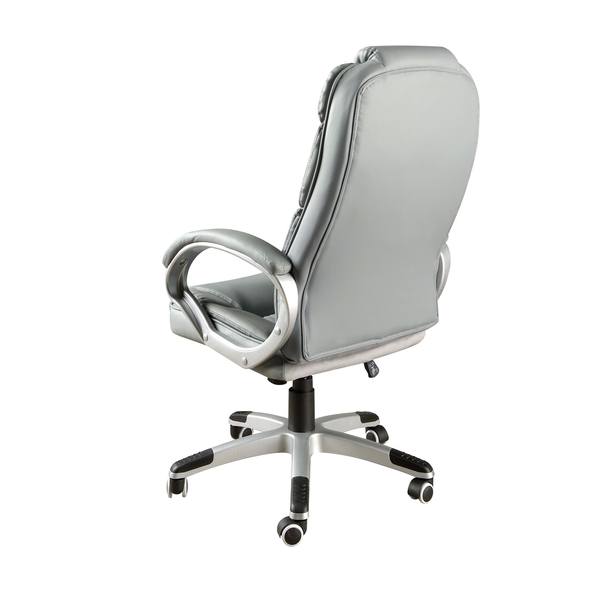Swivel office chair in grey leatherette