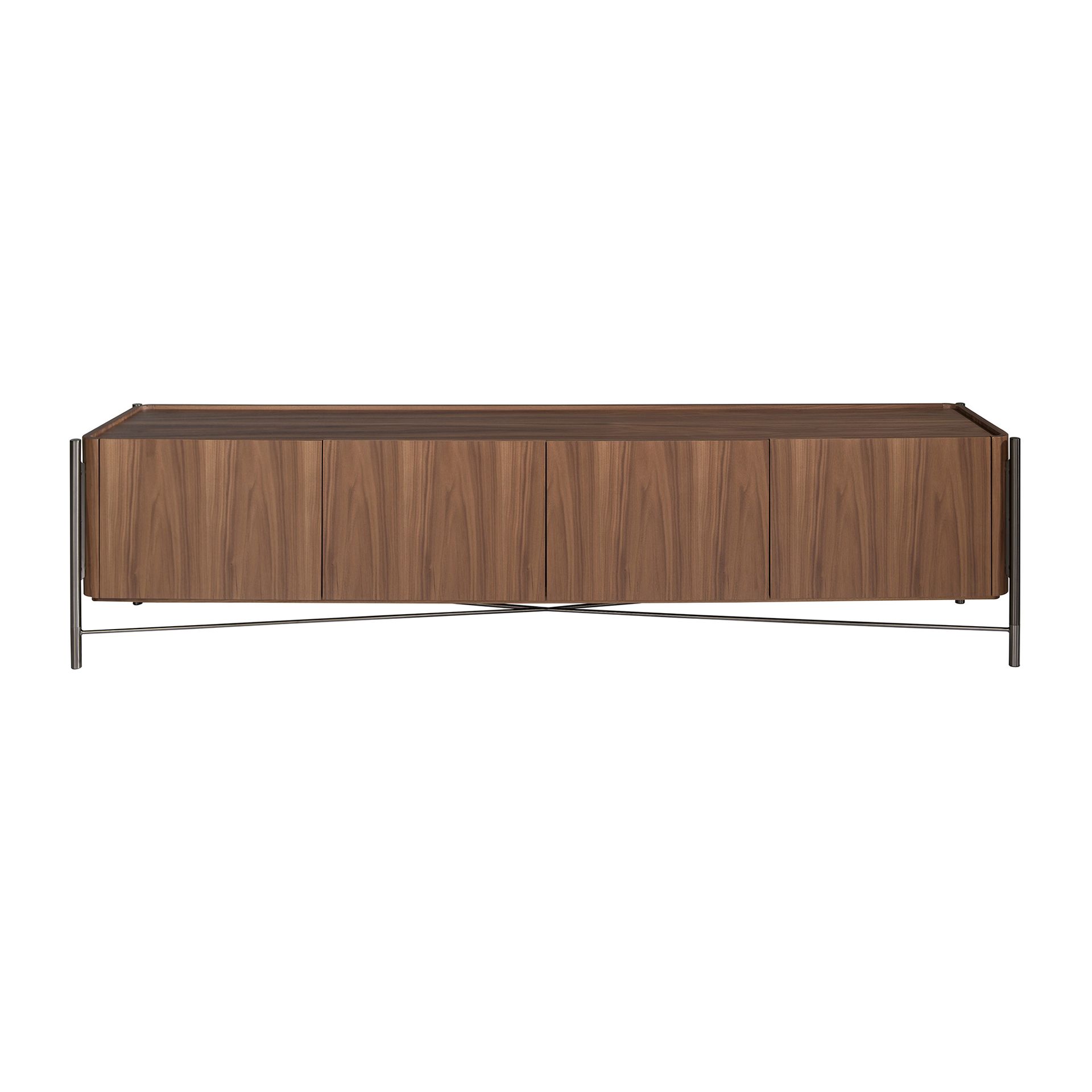 TV stand walnut and dark steel