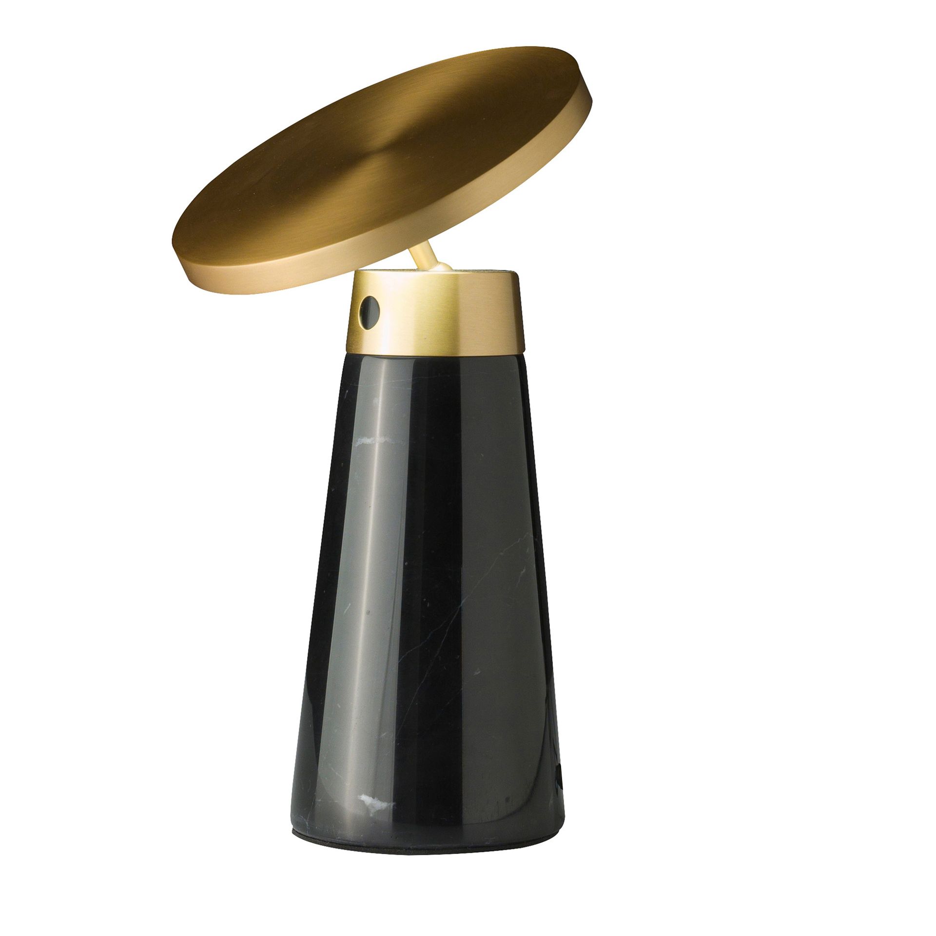 Table lamp in black marble and golden steel