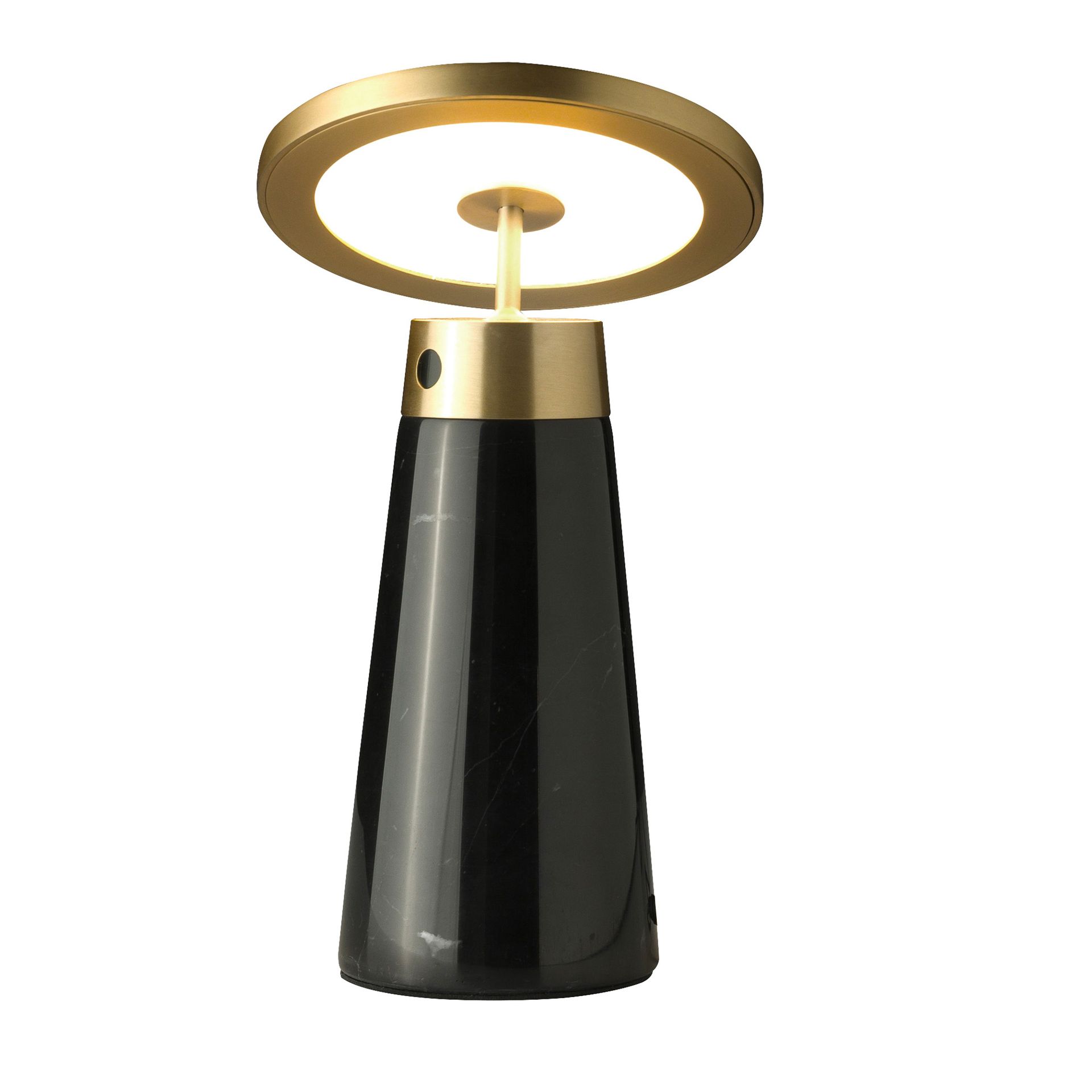 Table lamp in black marble and golden steel