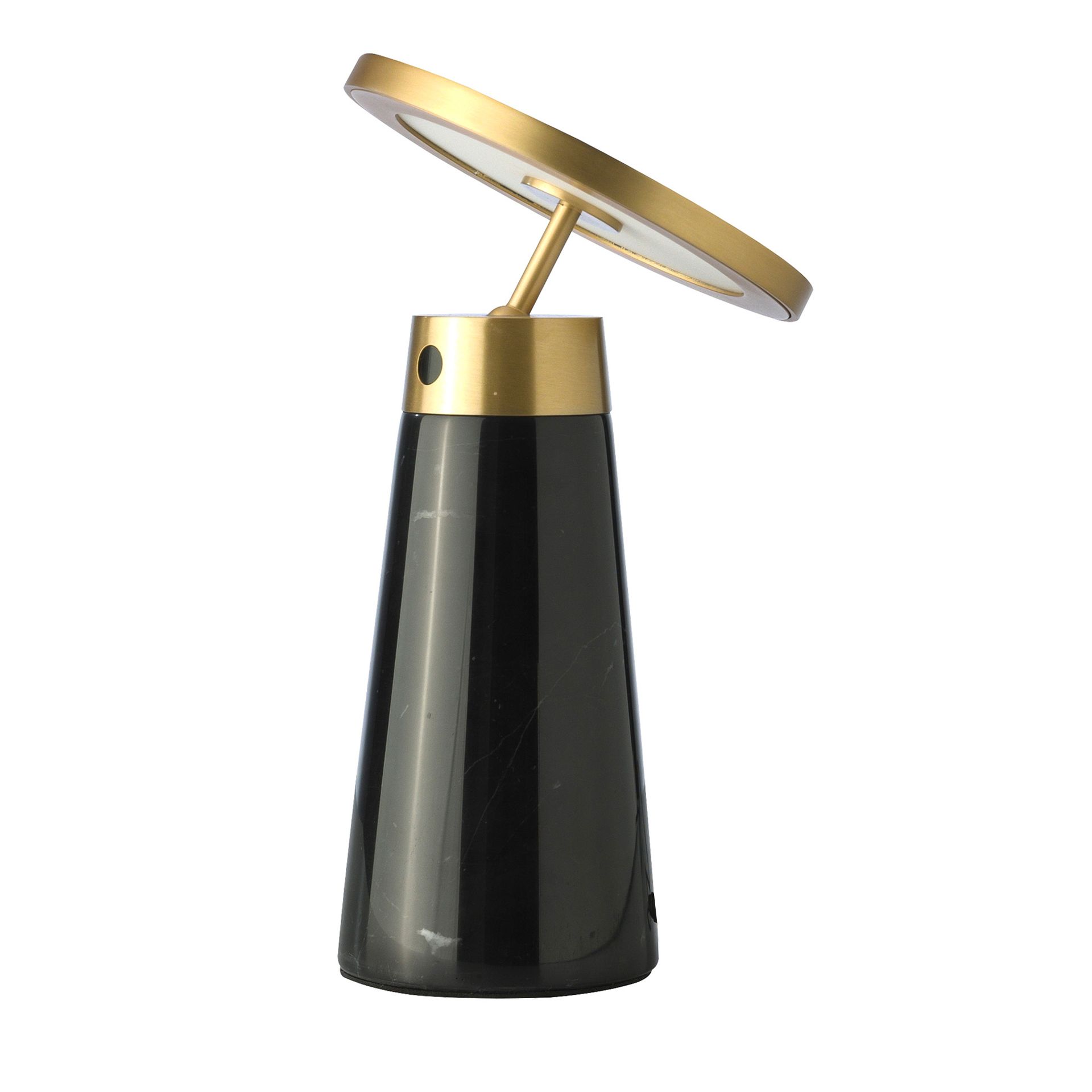 Table lamp in black marble and golden steel