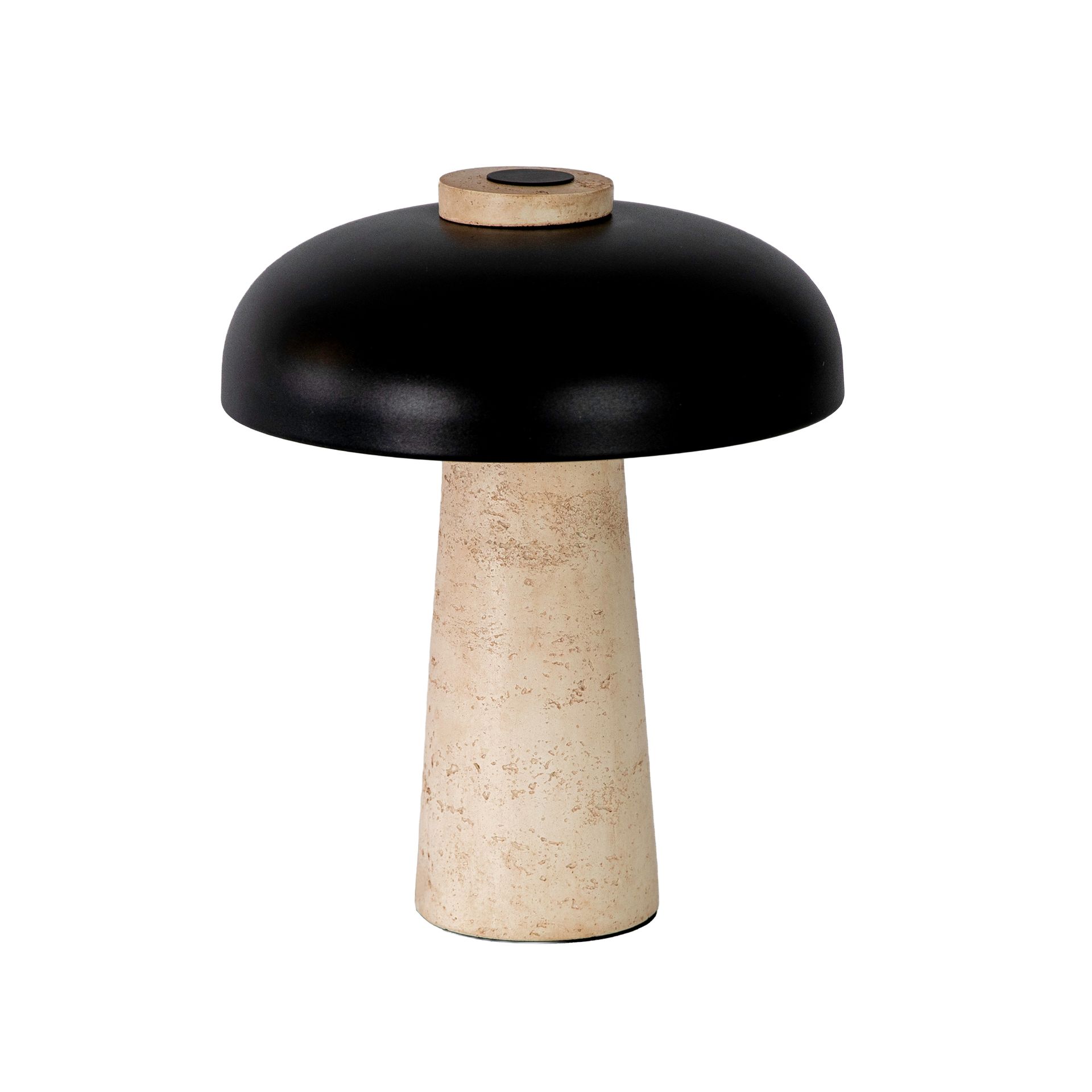 Table lamp in black steel and porcelain marble