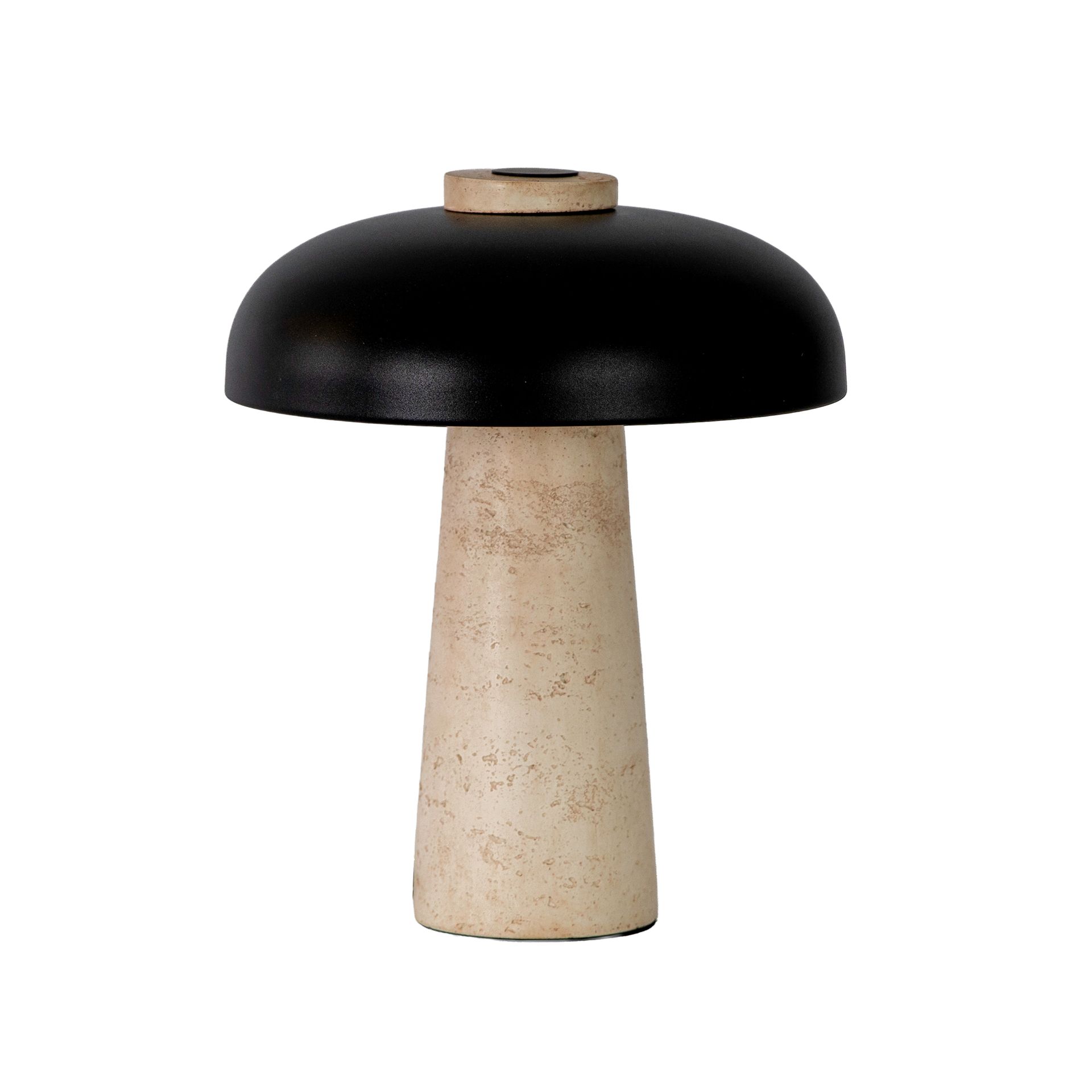 Table lamp in black steel and porcelain marble