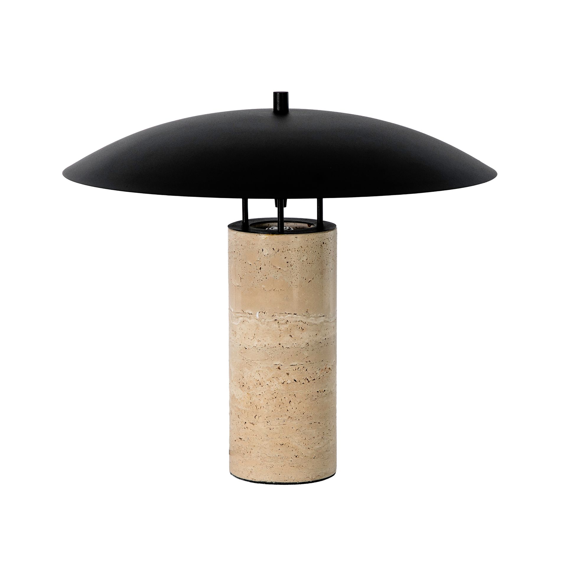 Table lamp in black steel and porcelain marble