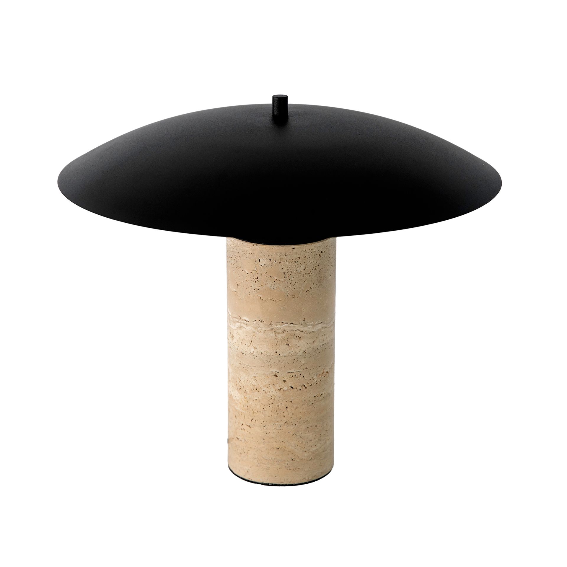 Table lamp in black steel and porcelain marble