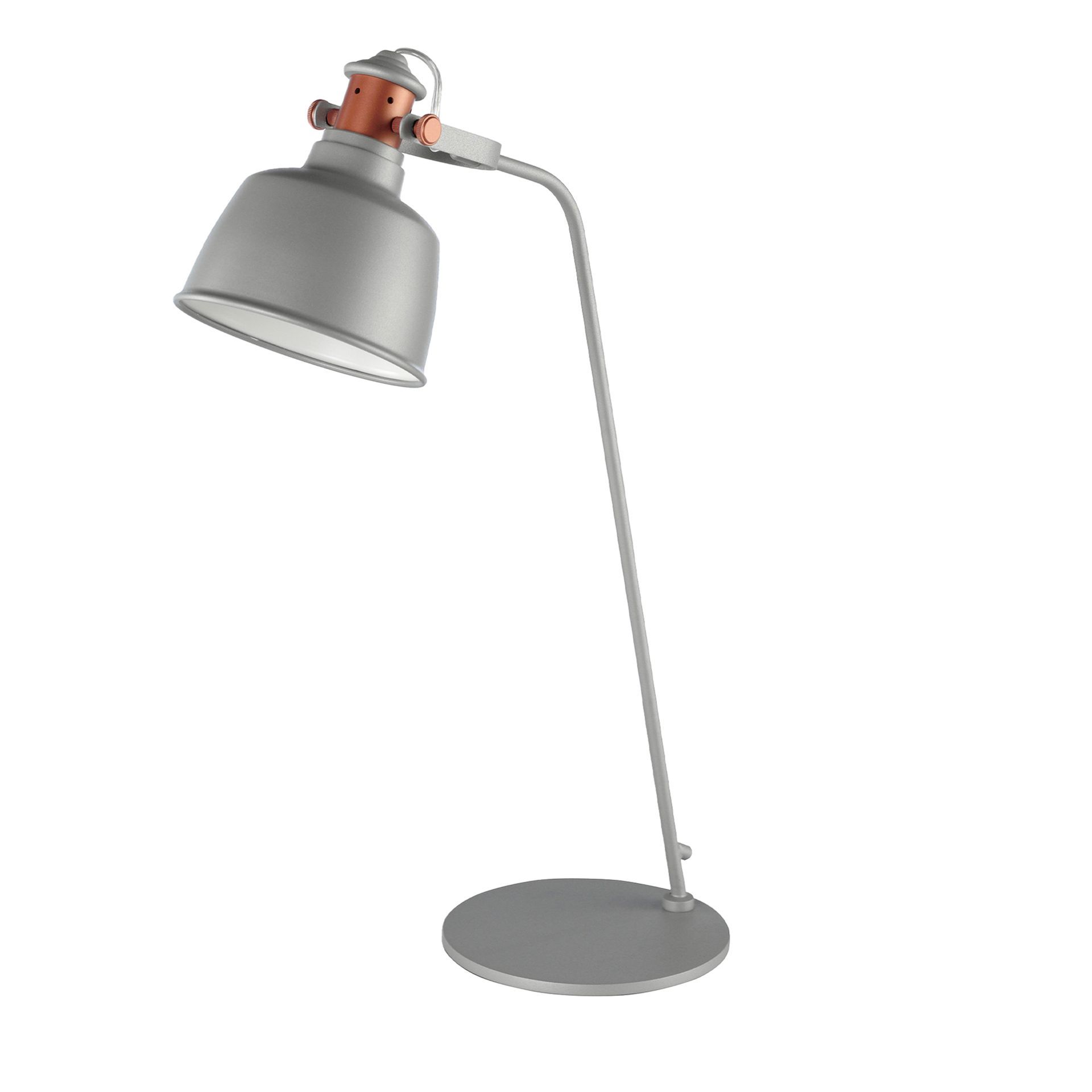 Table lamp in grey steel and bronze details