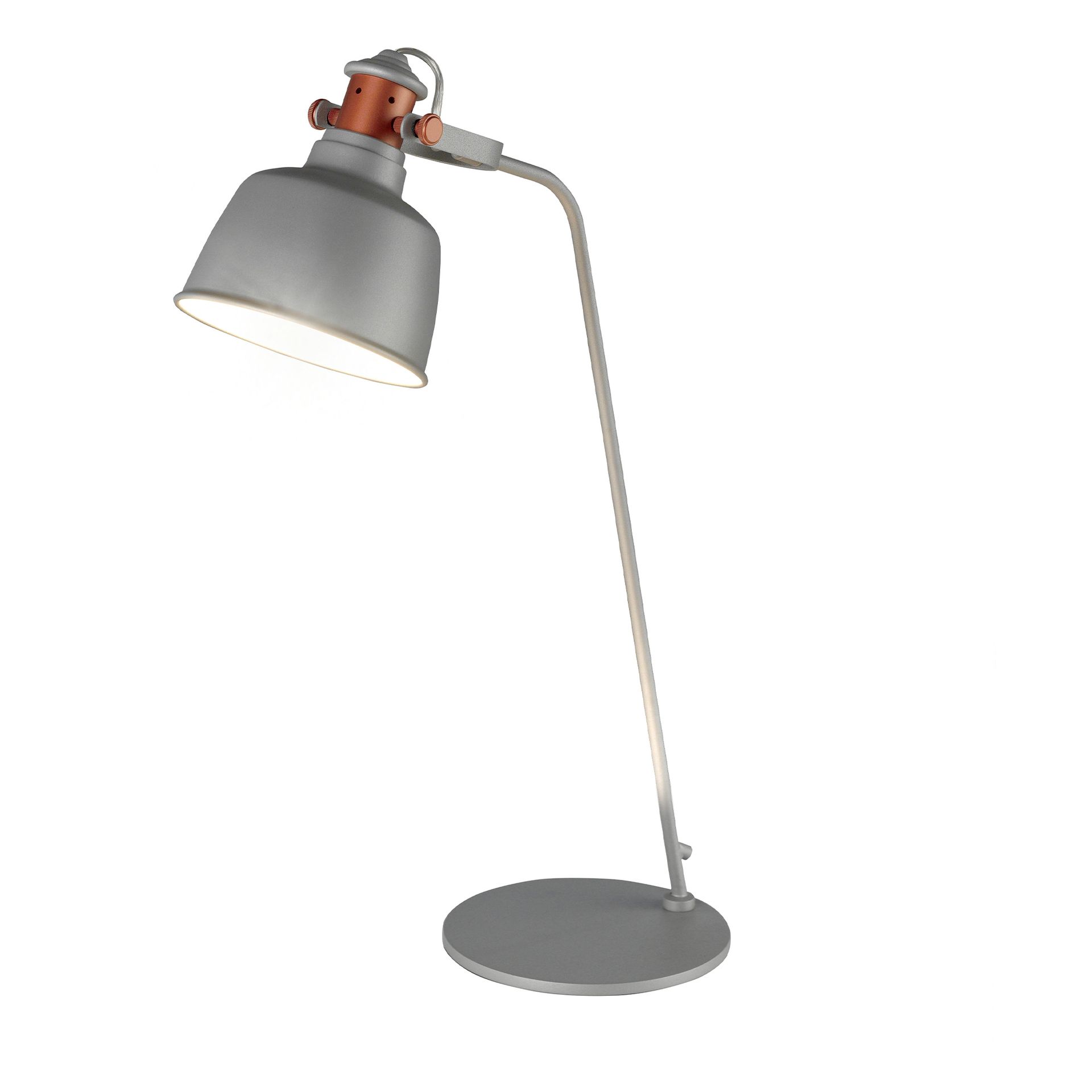 Table lamp in grey steel and bronze details