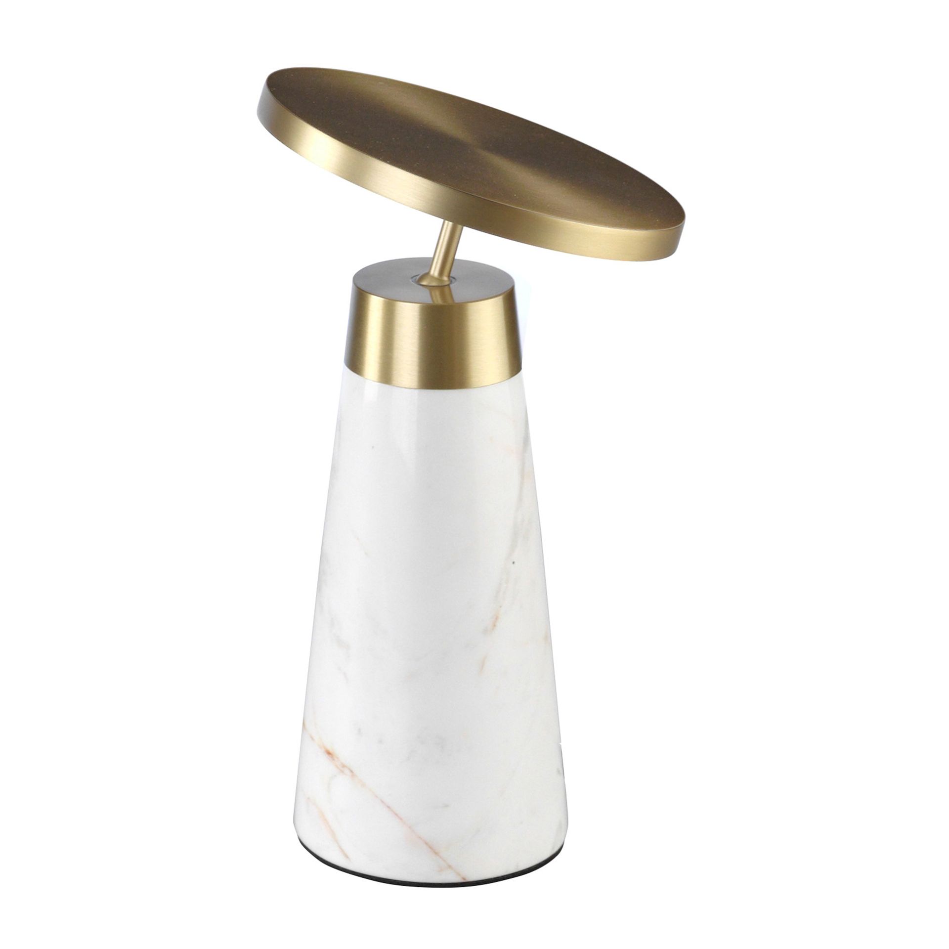 Table lamp in white marble and golden steel