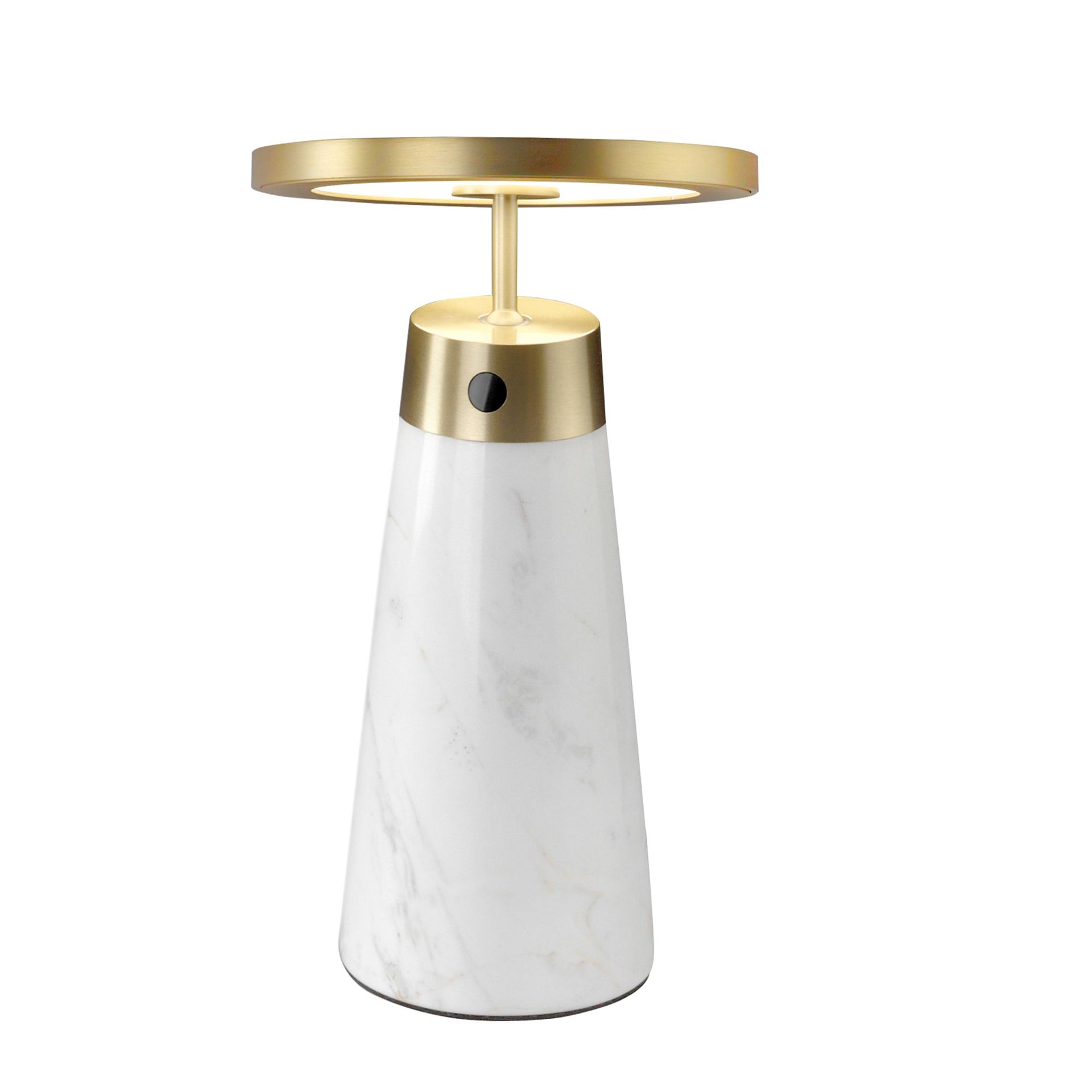 Table lamp in white marble and golden steel