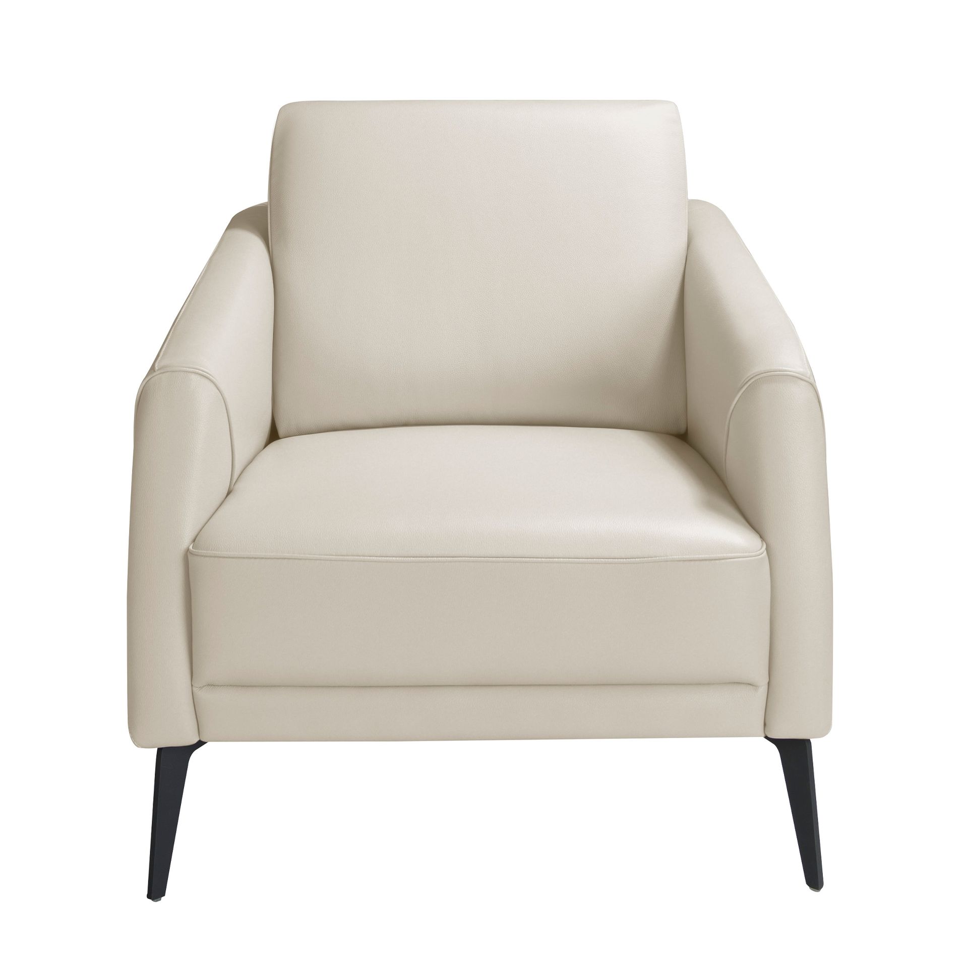 Taupe grey leather armchair