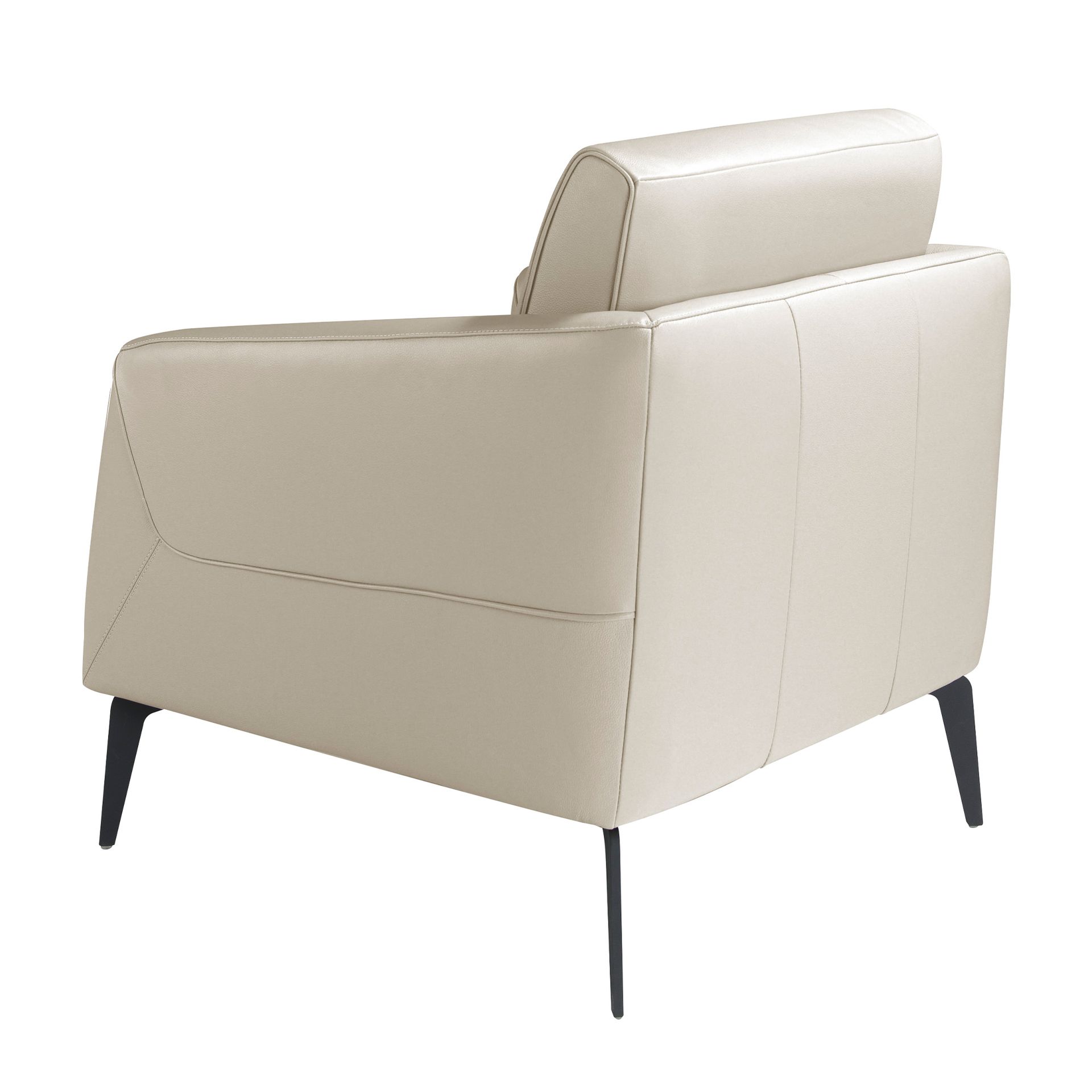 Taupe grey leather armchair