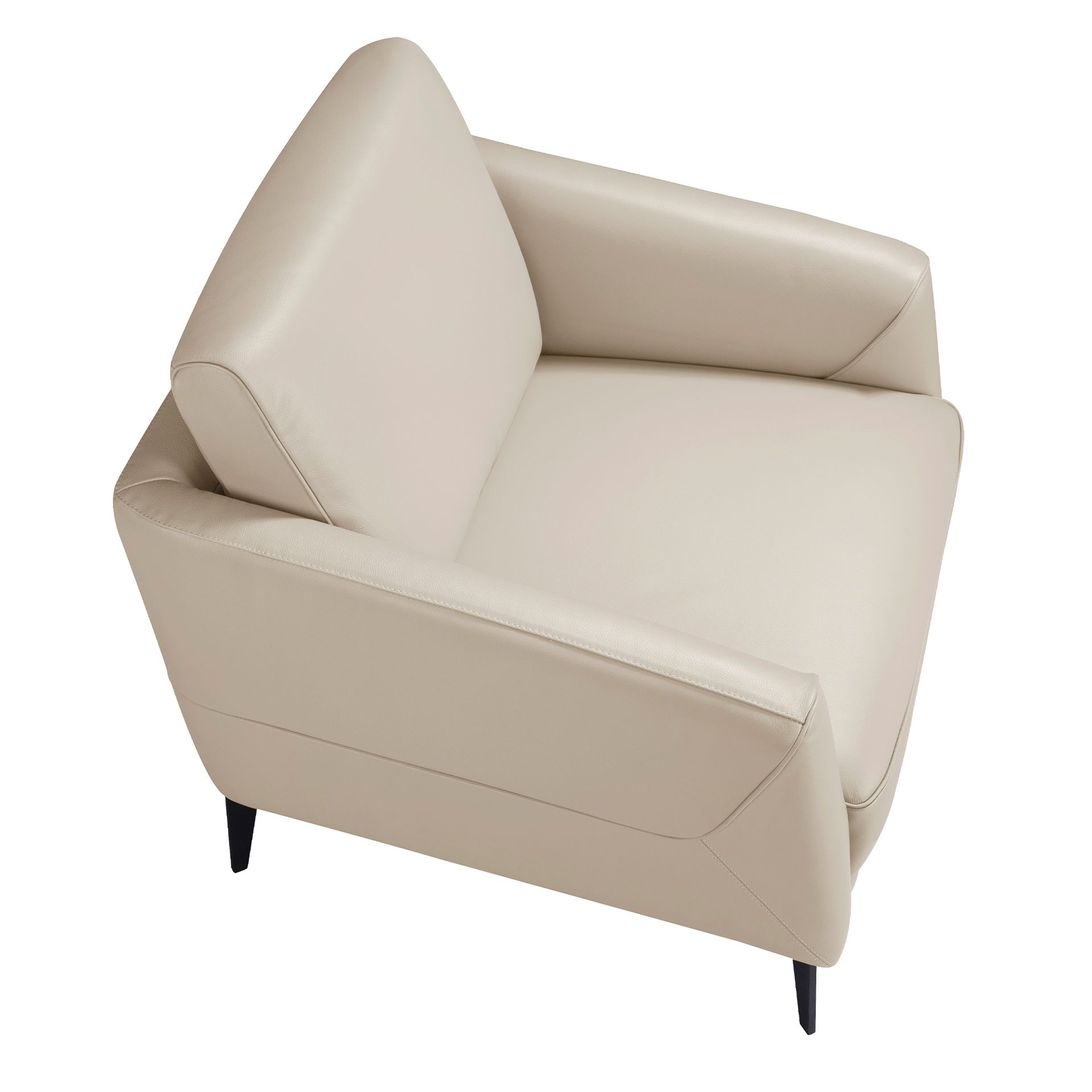 Taupe grey leather armchair