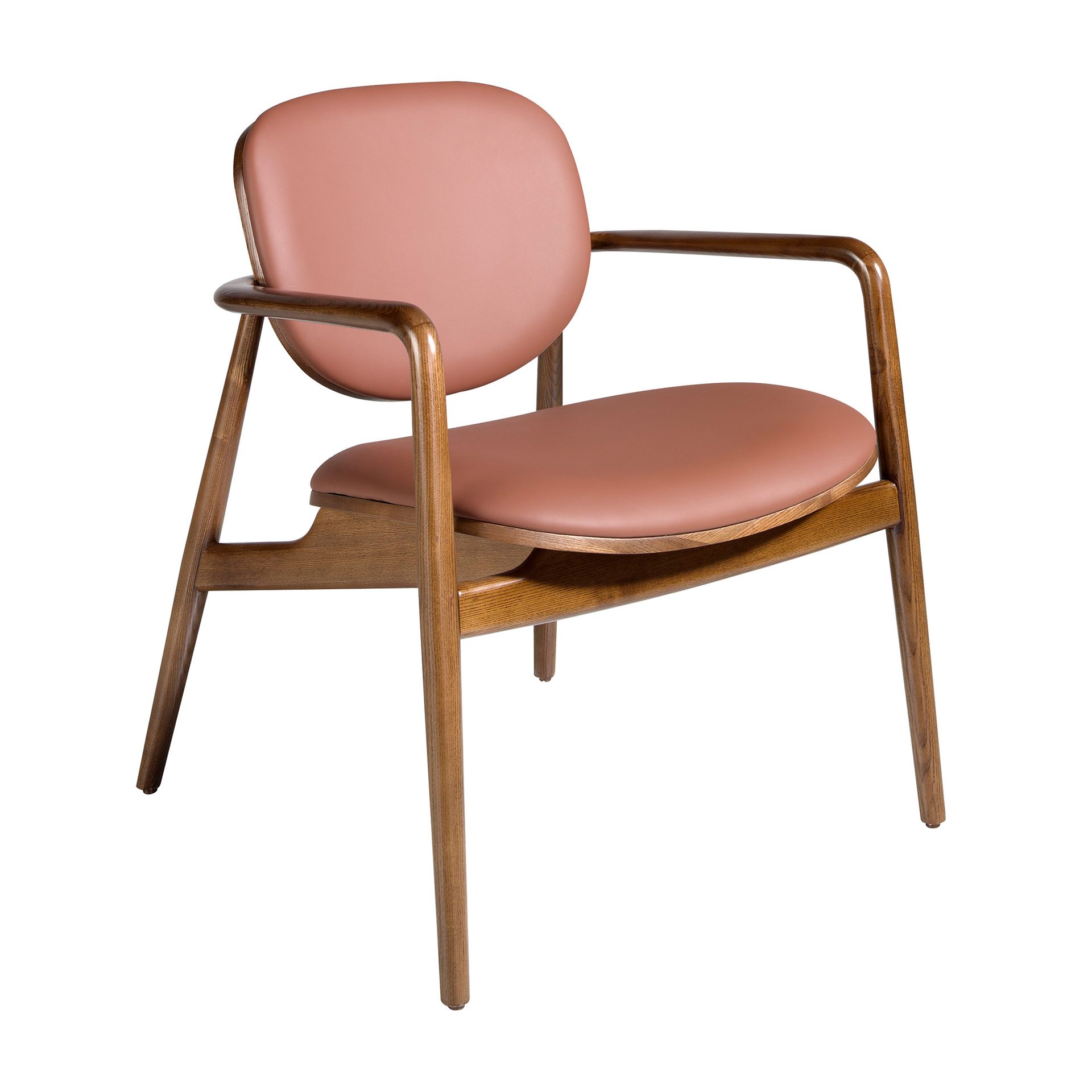 Taupe leatherette and walnut