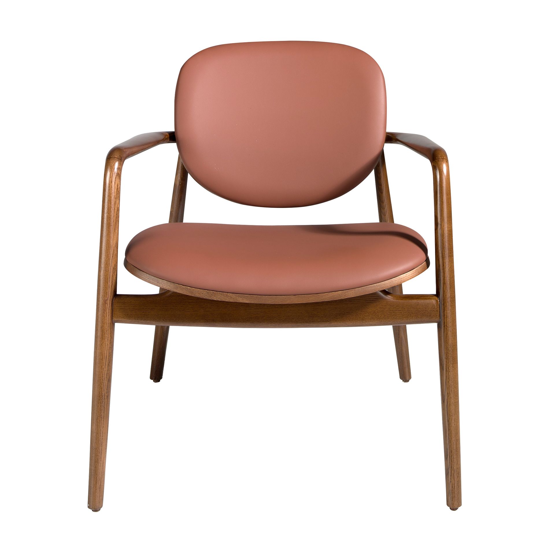 Taupe leatherette and walnut
