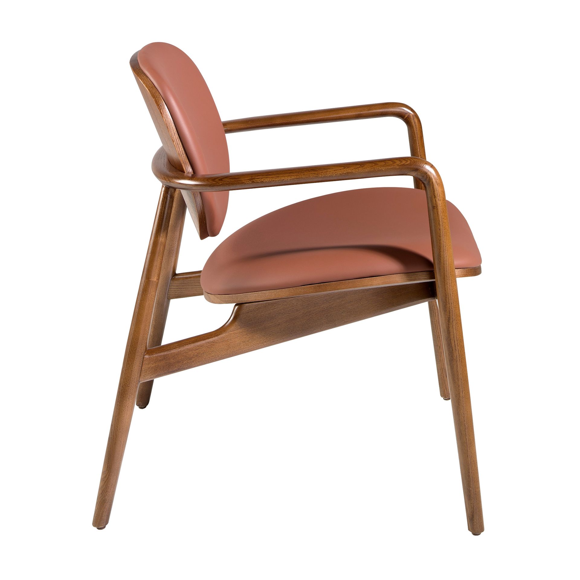 Taupe leatherette and walnut
