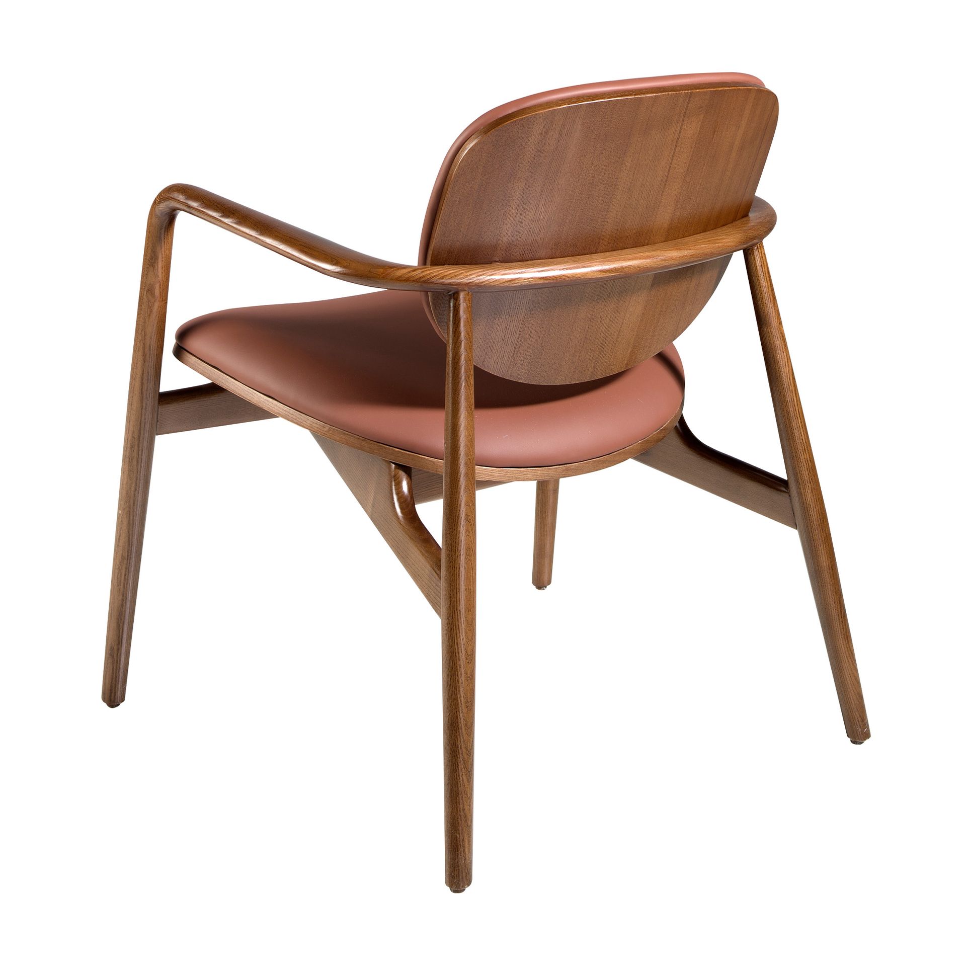 Taupe leatherette and walnut