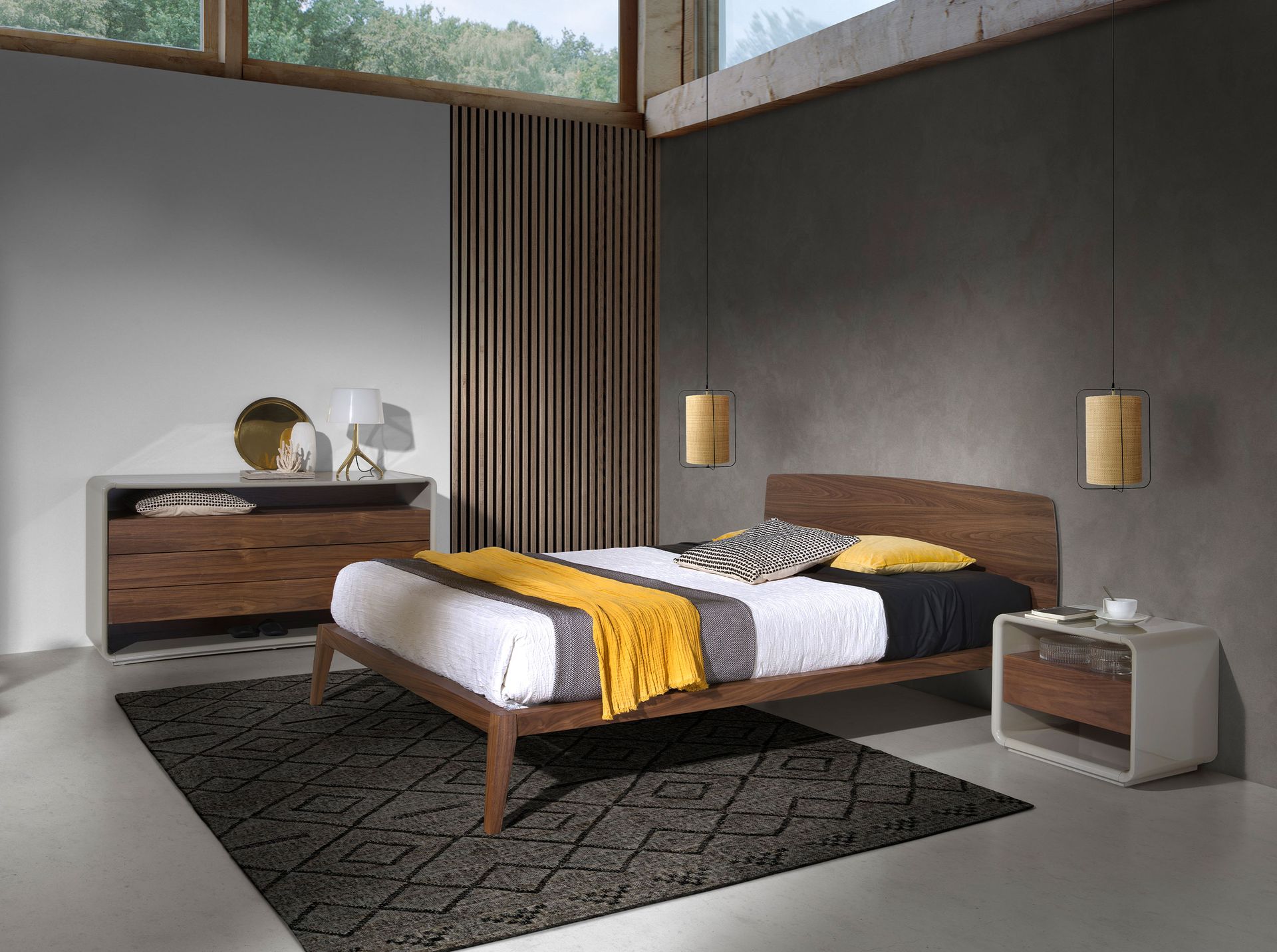 Walnut bed