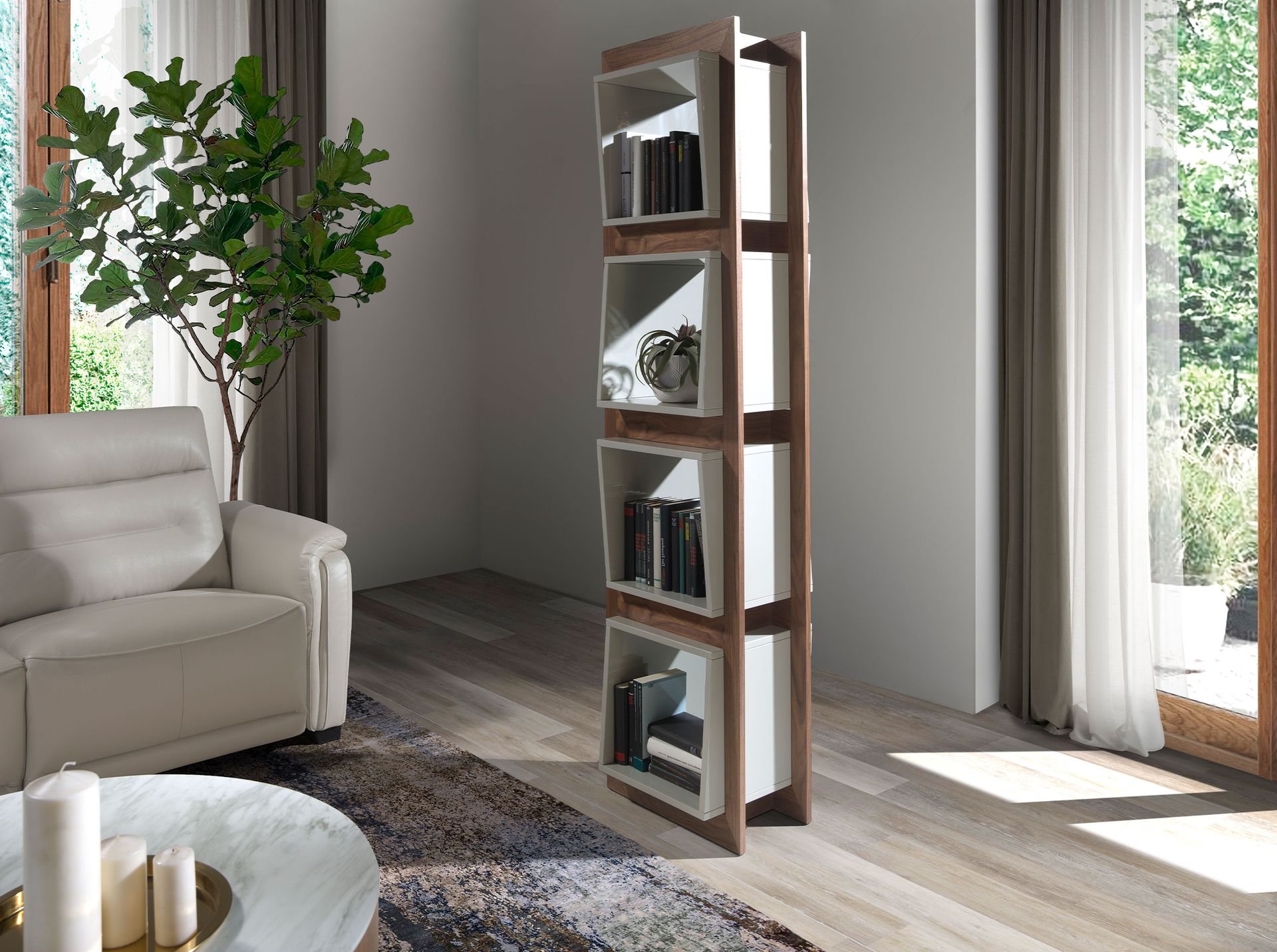 Walnut cube shelf