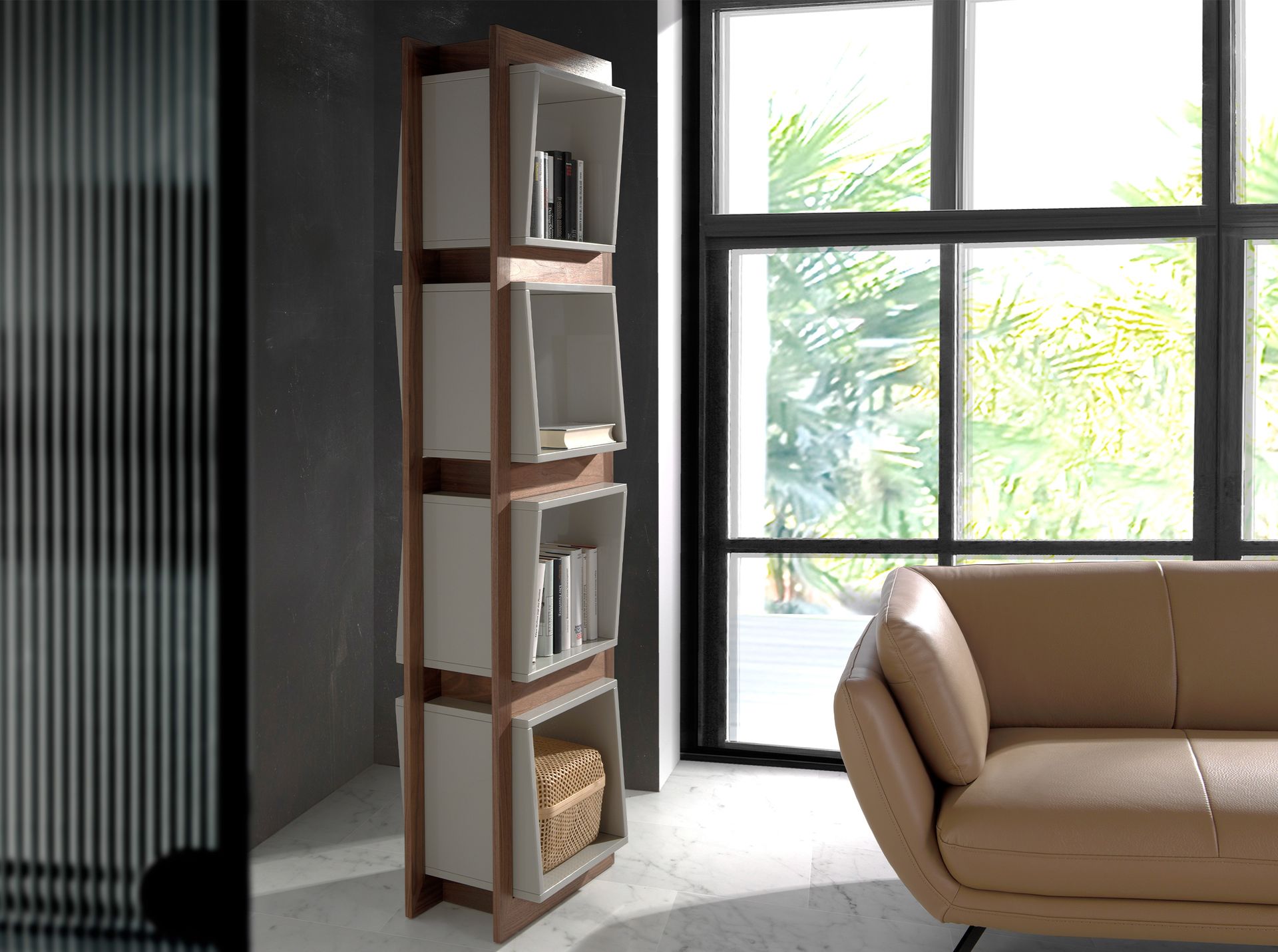 Walnut cube shelf