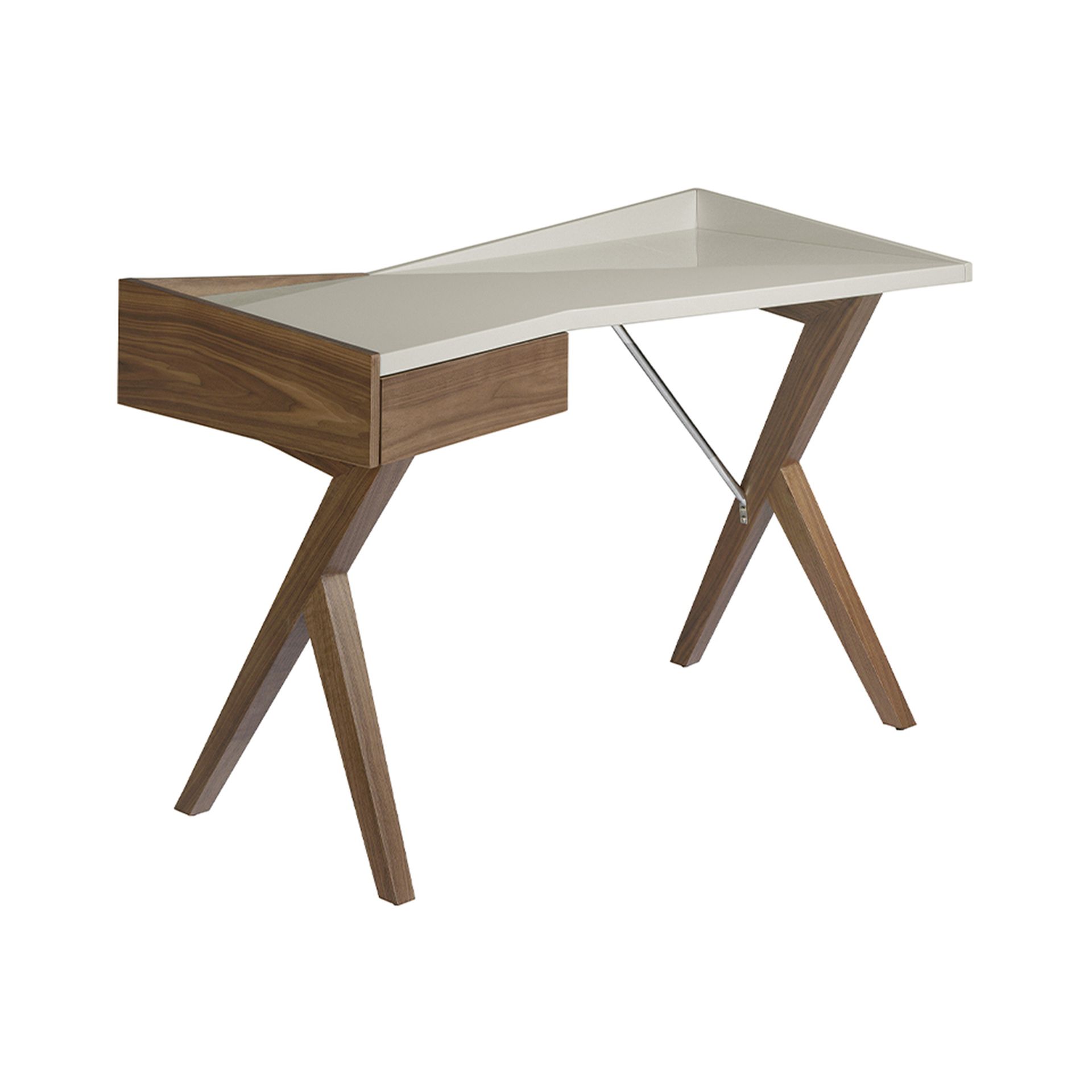 Walnut desk with grey wooden top