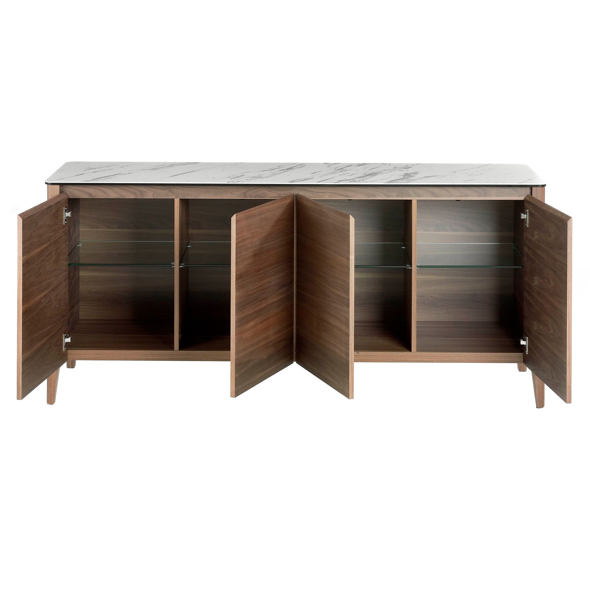 Walnut sideboard with porcelain marble top