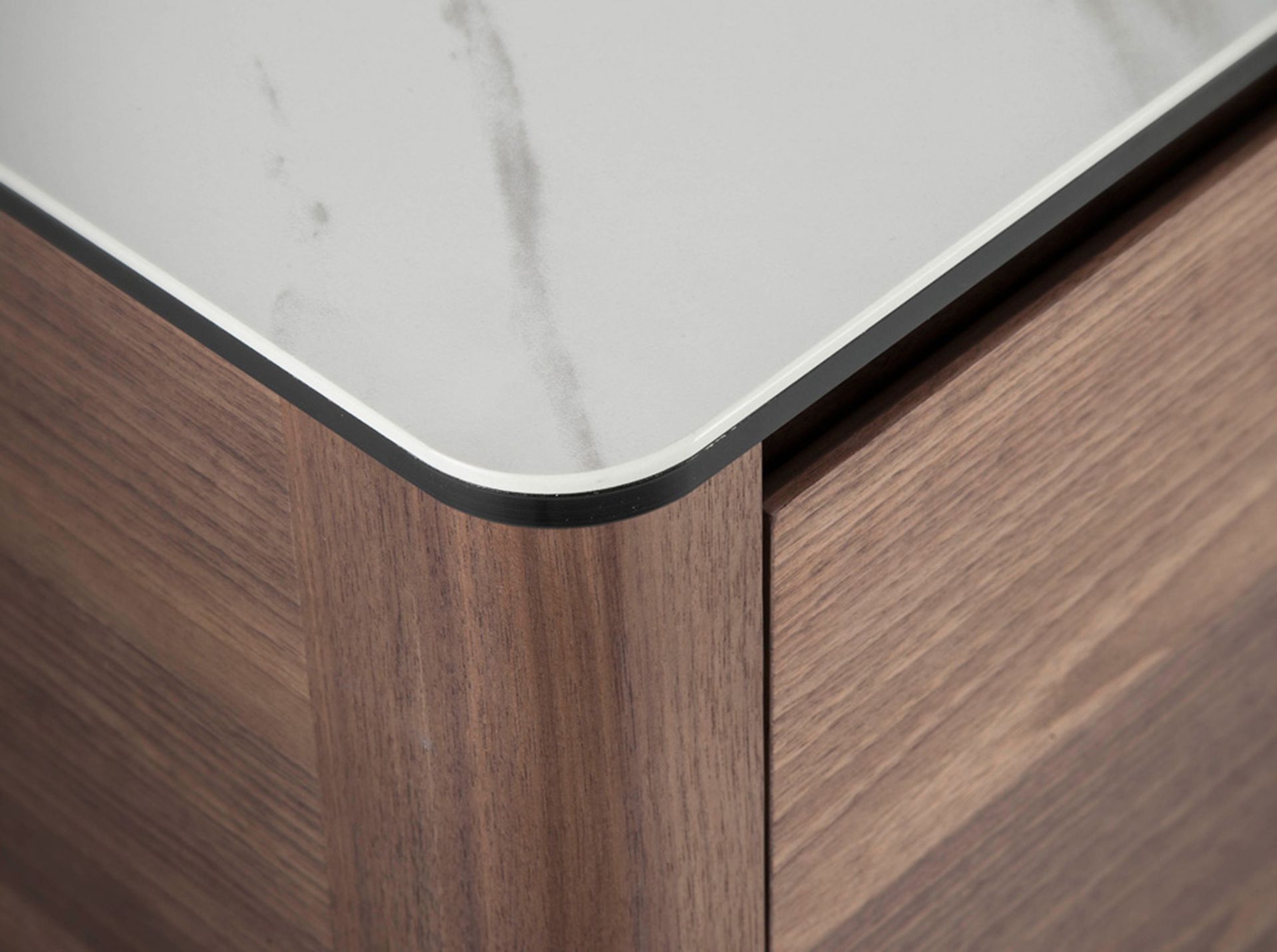 Walnut sideboard with porcelain marble top