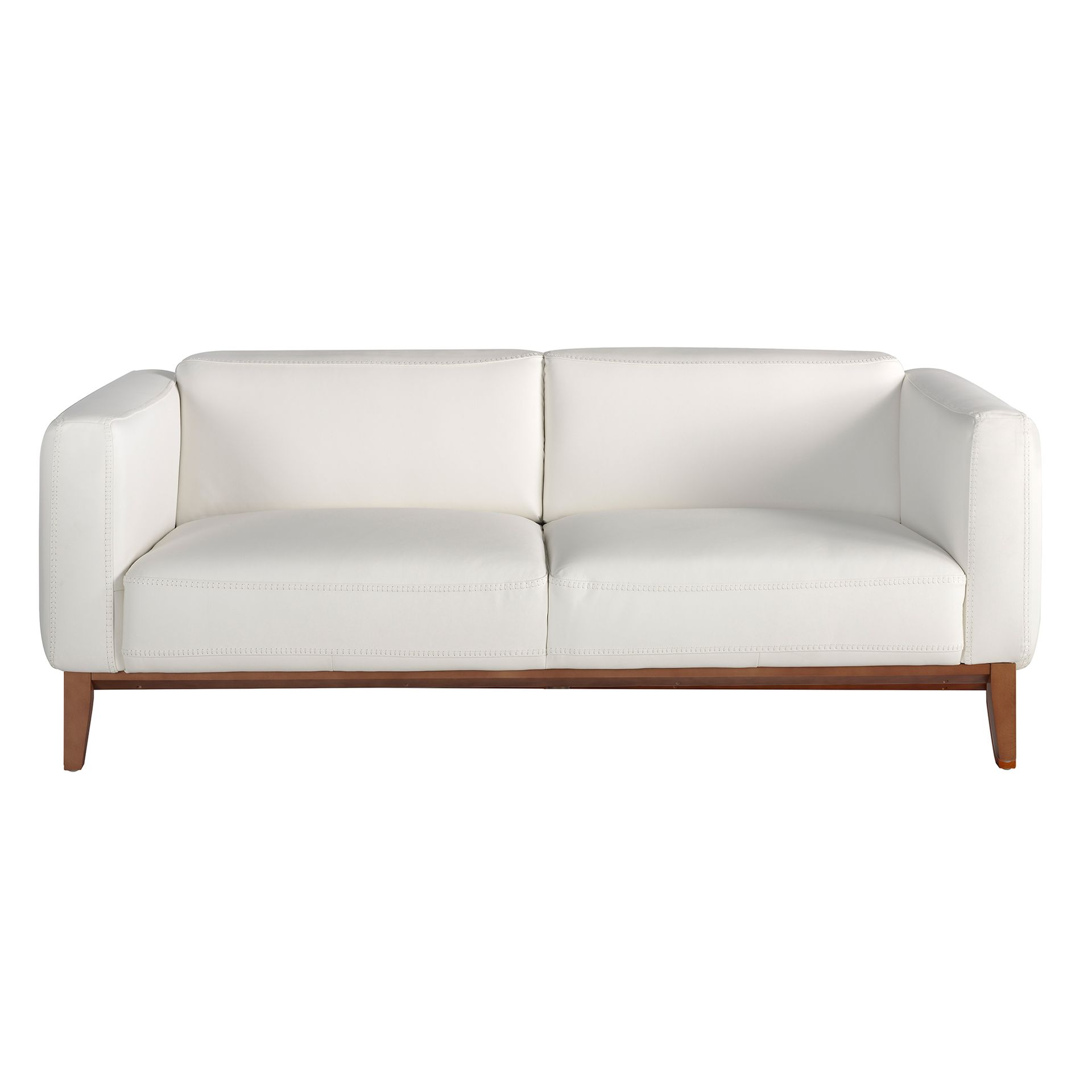 White leather 3-seater sofa