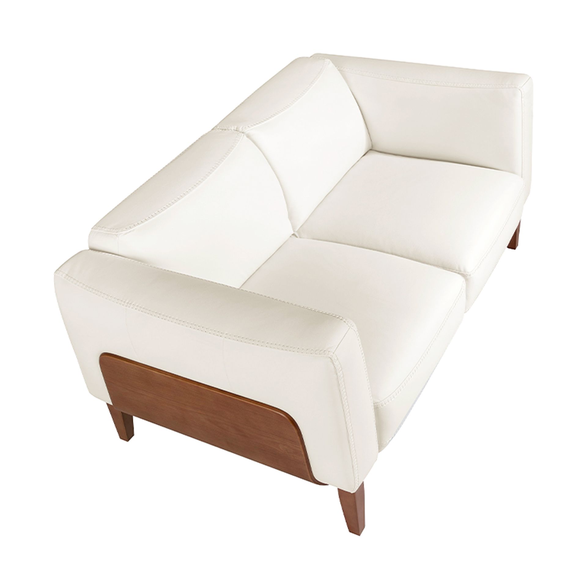 White leather 2-seater sofa