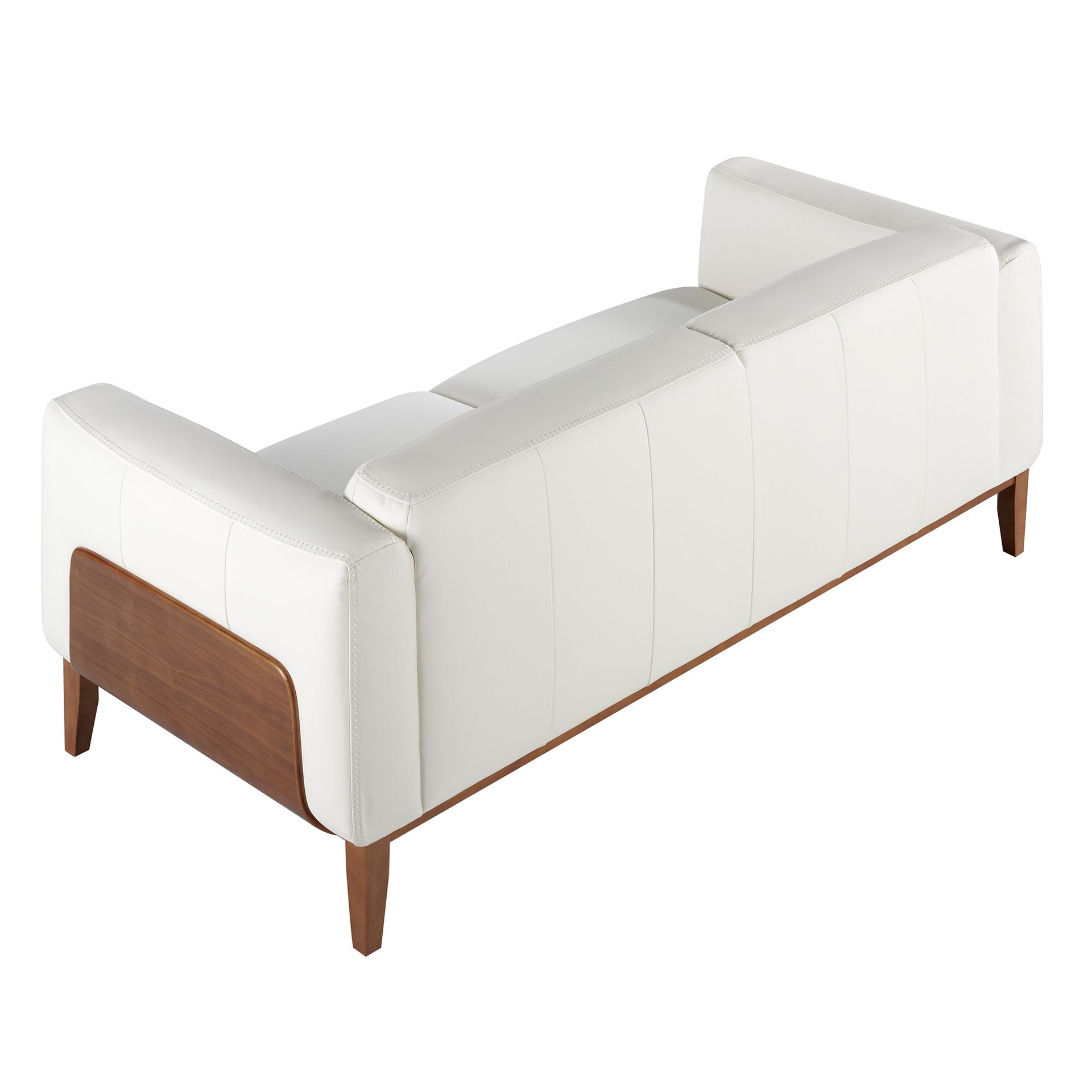White leather 3-seater sofa