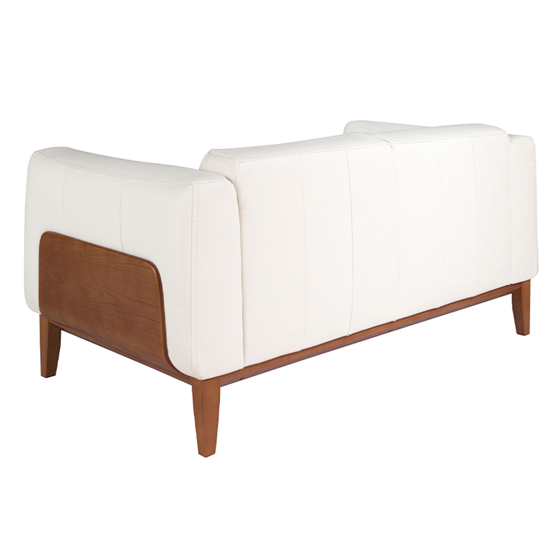 White leather 2-seater sofa
