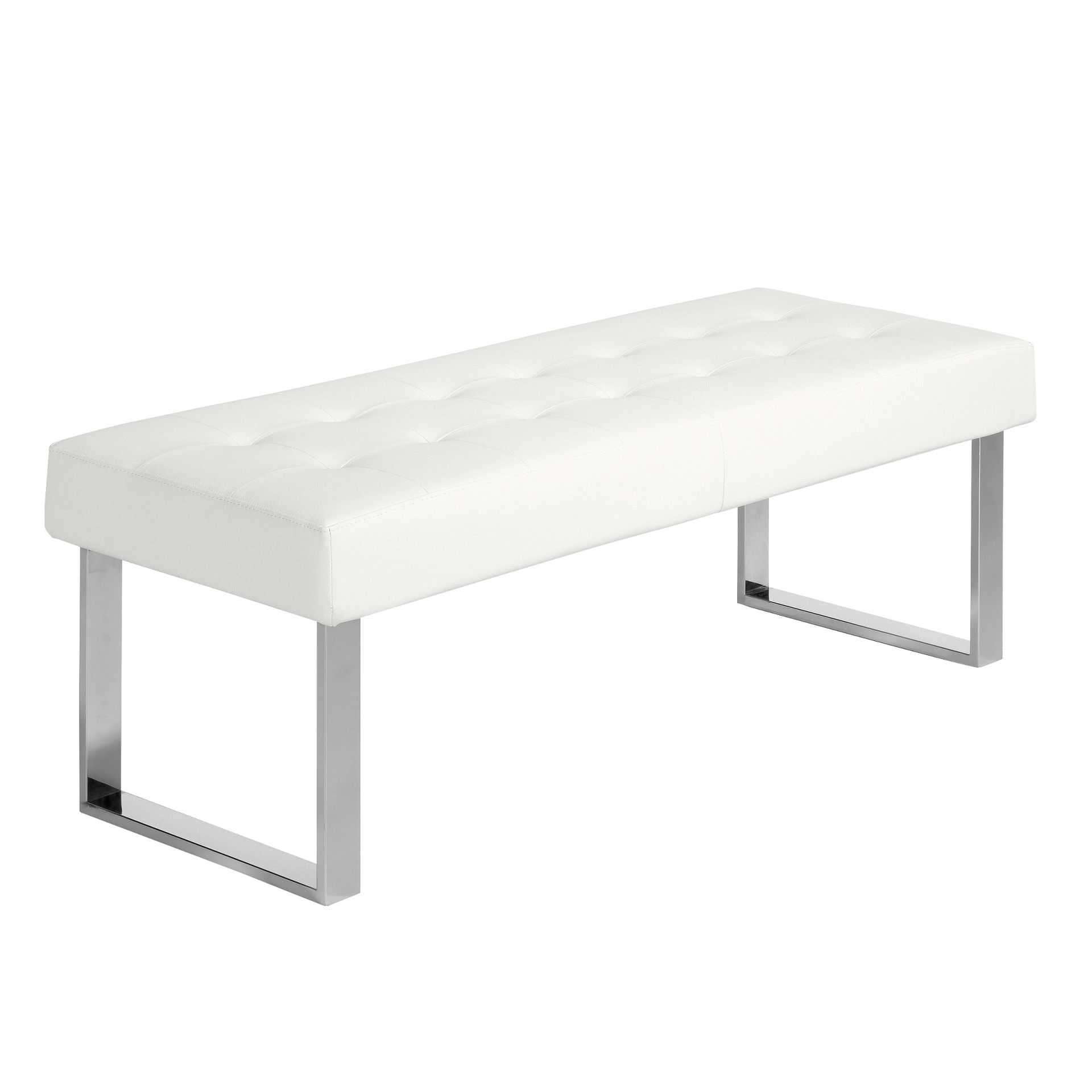 White leatherette bench
