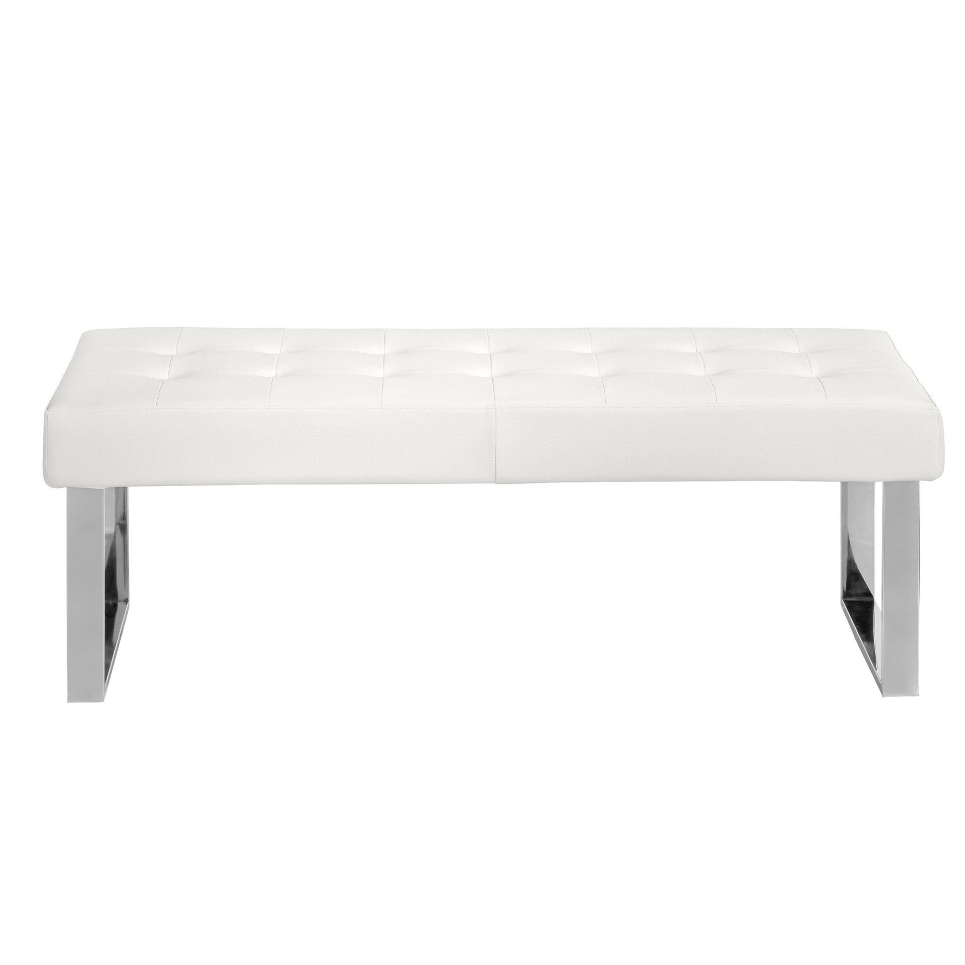 White leatherette bench
