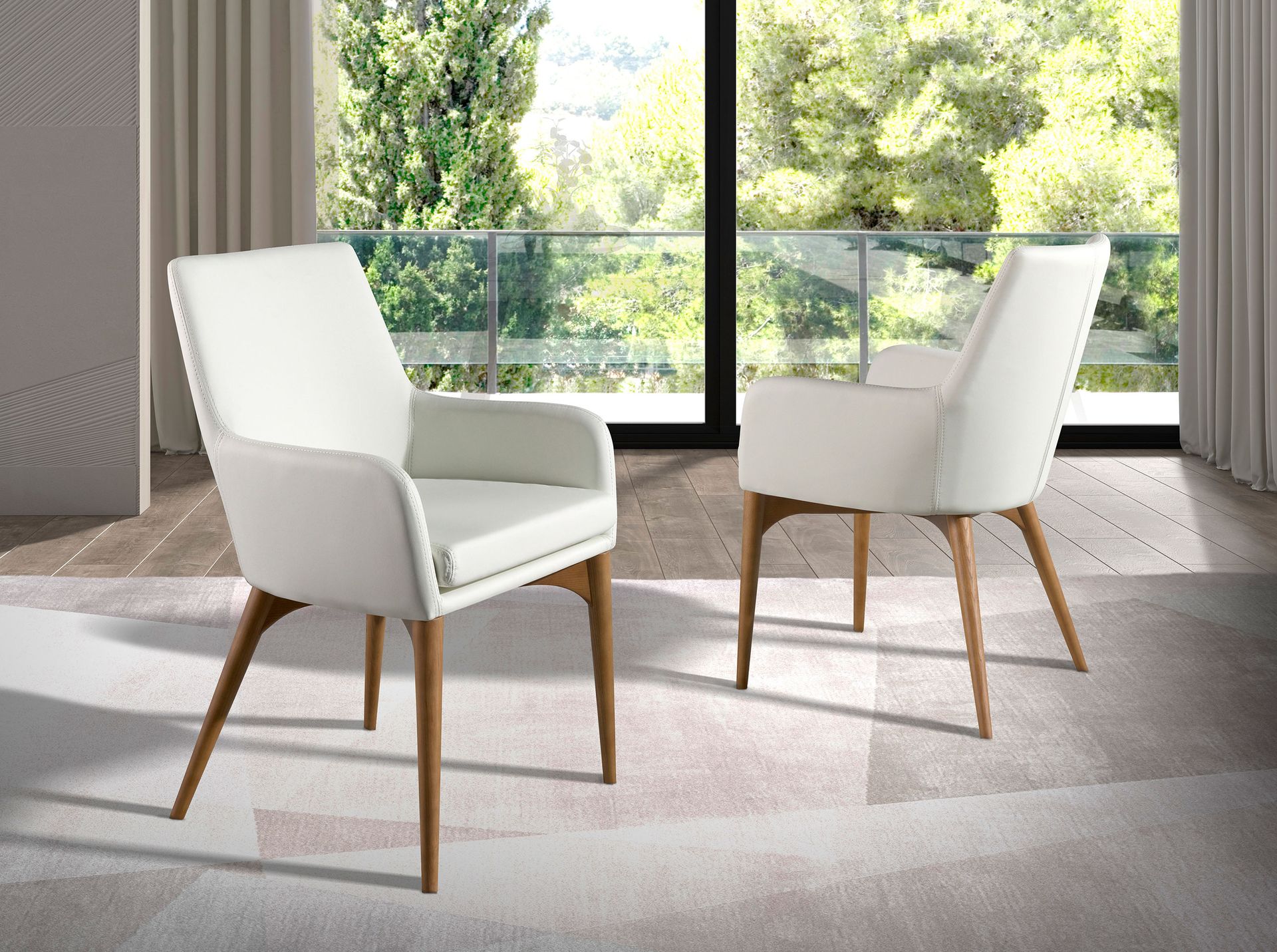 White leatherette chair