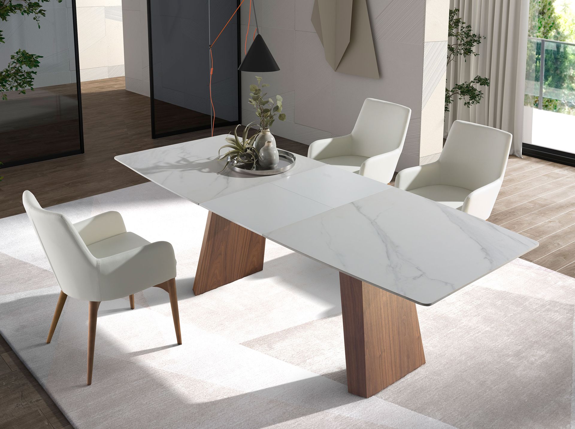 White leatherette chair