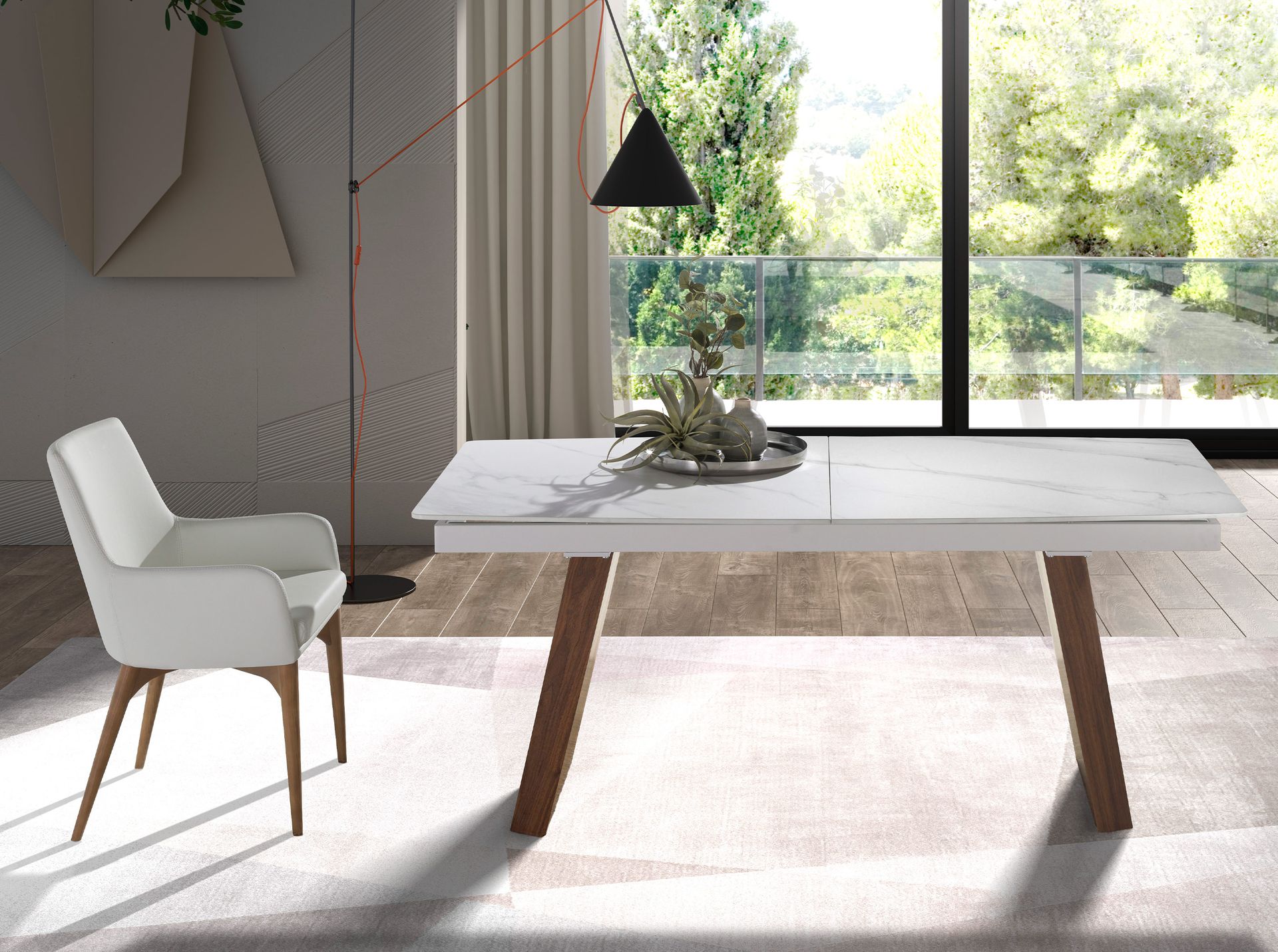 White leatherette chair
