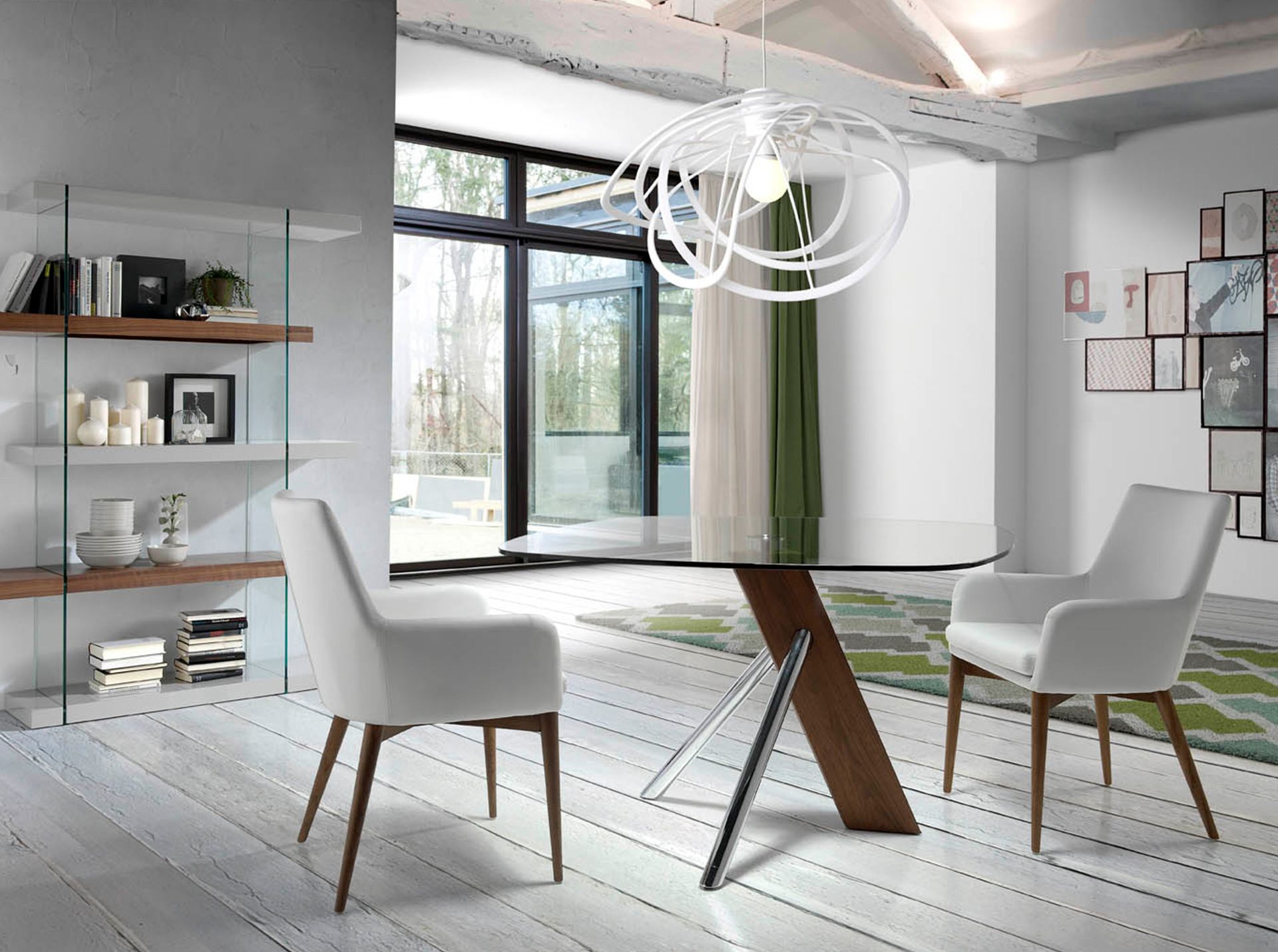 White leatherette chair